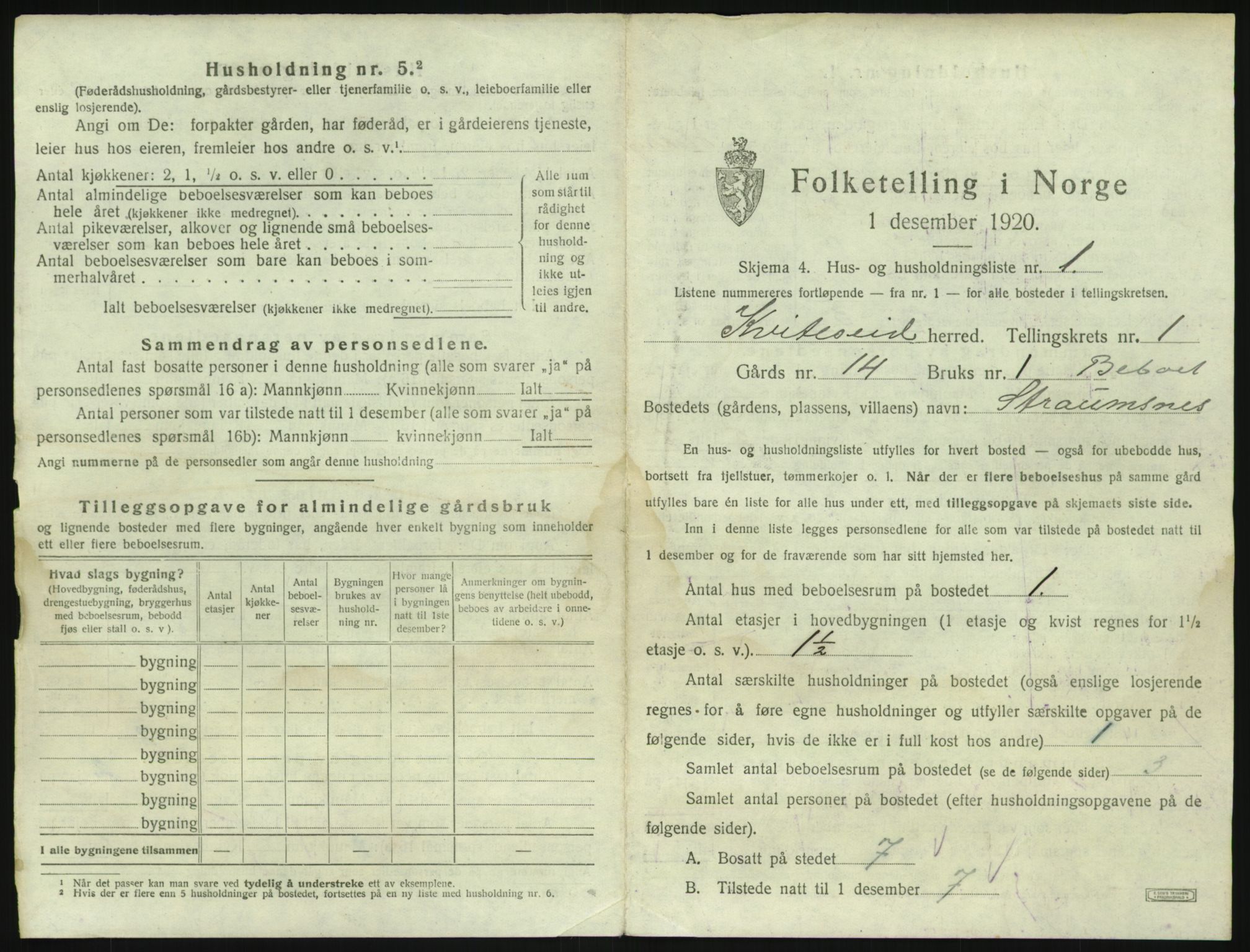 SAKO, 1920 census for Kviteseid, 1920, p. 61