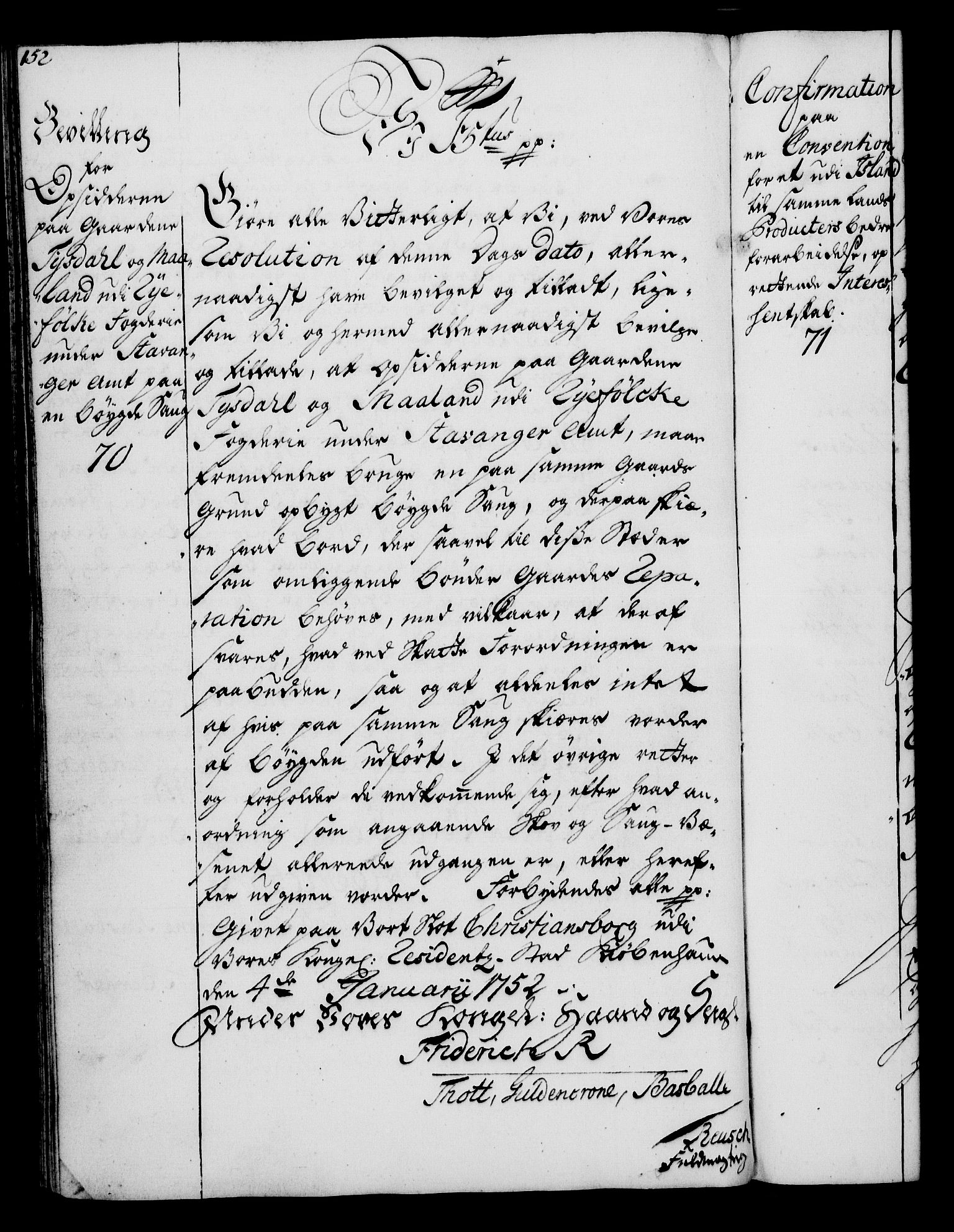 Rentekammeret, Kammerkanselliet, RA/EA-3111/G/Gg/Gga/L0006: Norsk ekspedisjonsprotokoll med register (merket RK 53.6), 1749-1759, p. 152