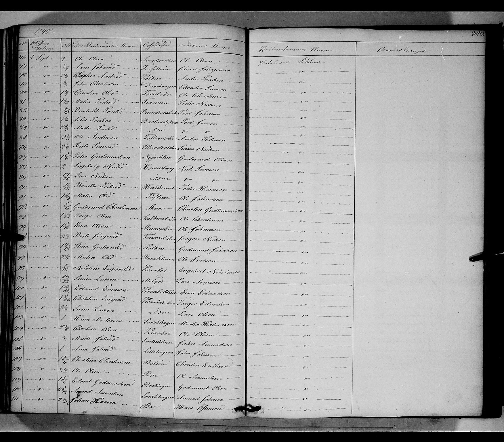 Gausdal prestekontor, AV/SAH-PREST-090/H/Ha/Haa/L0007: Parish register (official) no. 7, 1840-1850, p. 323