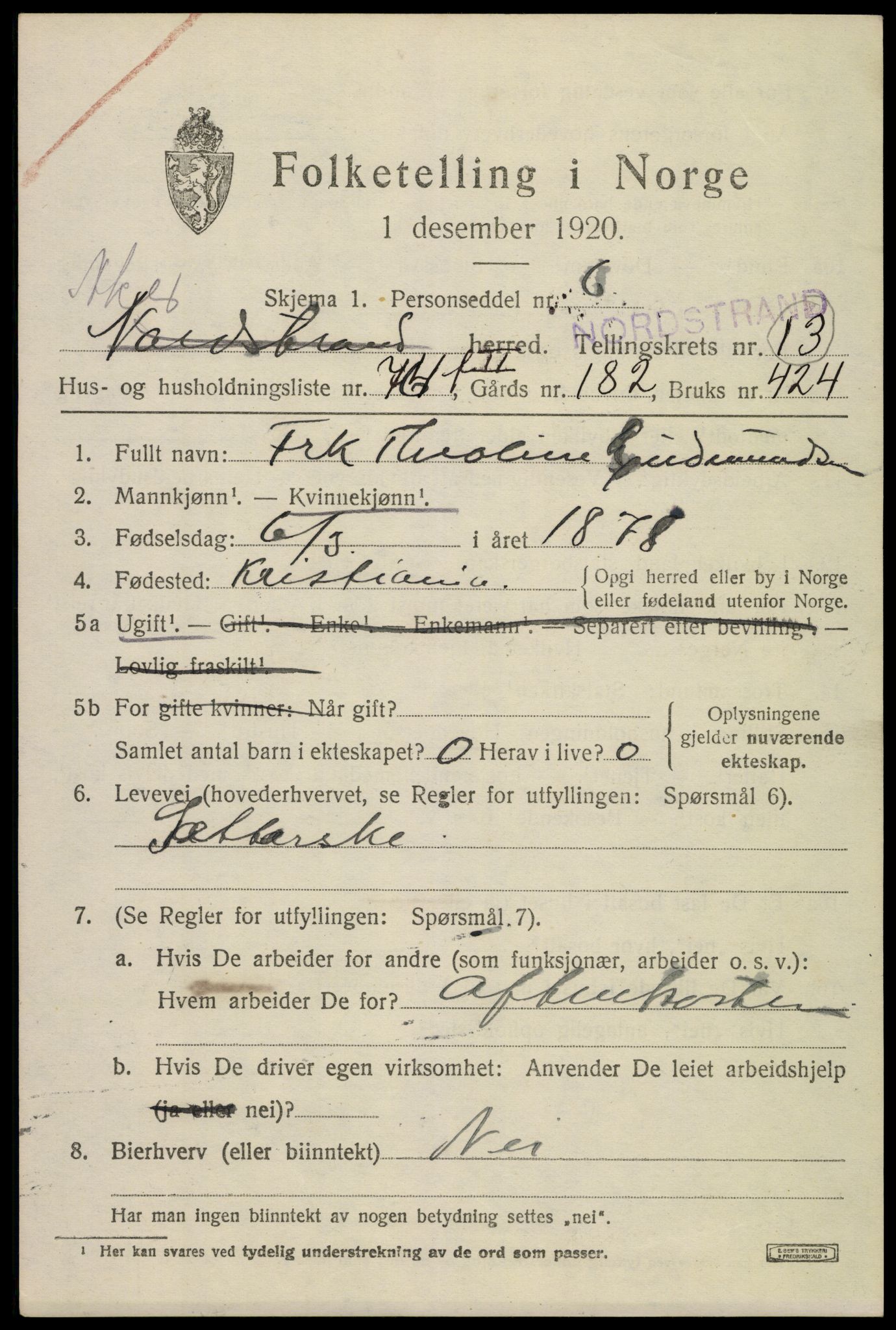 SAO, 1920 census for Aker, 1920, p. 81720