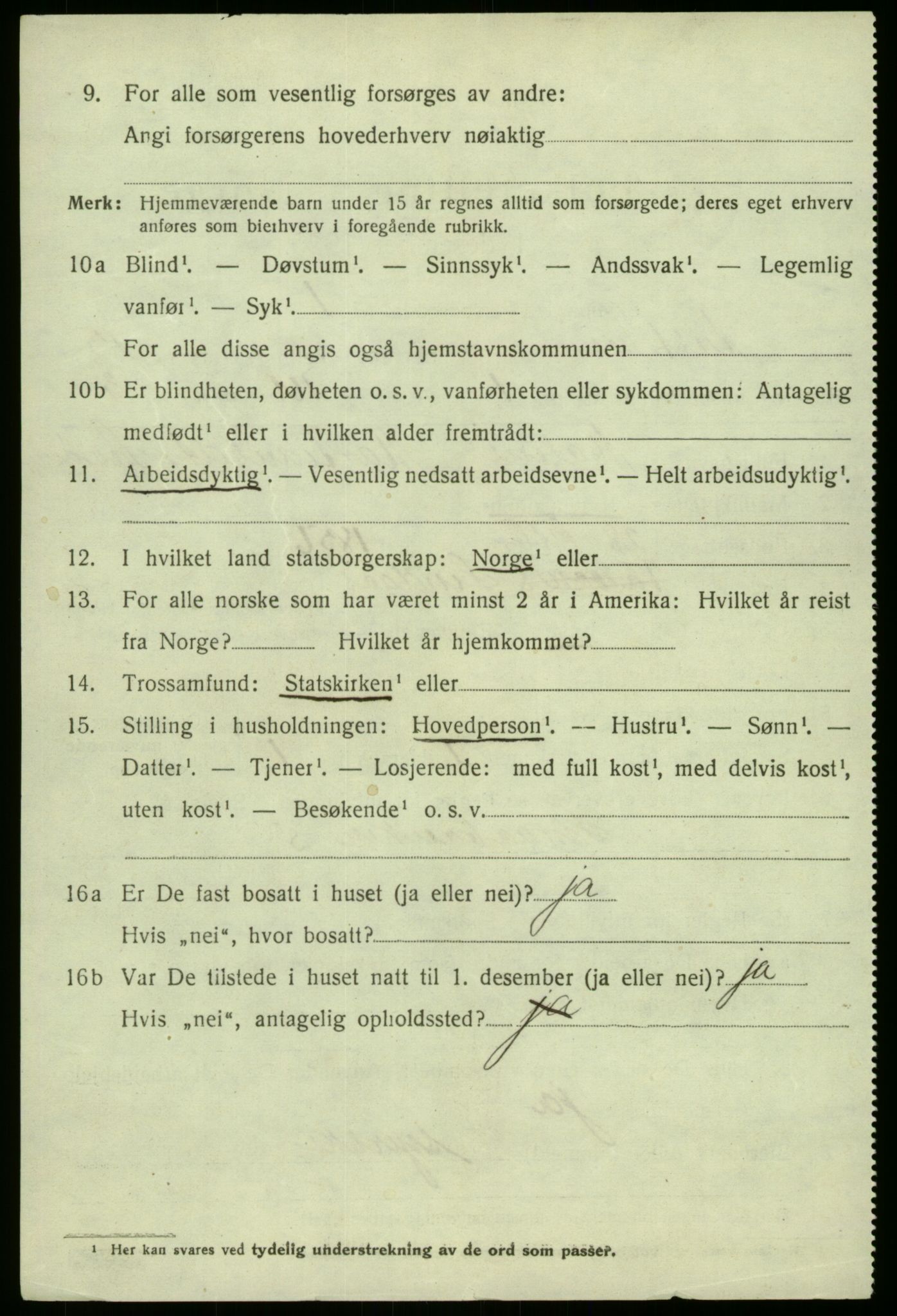 SAB, 1920 census for Austrheim, 1920, p. 4965