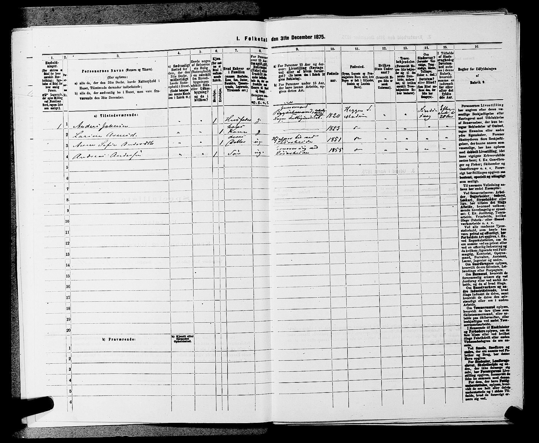 SAKO, 1875 census for 0623P Modum, 1875, p. 436