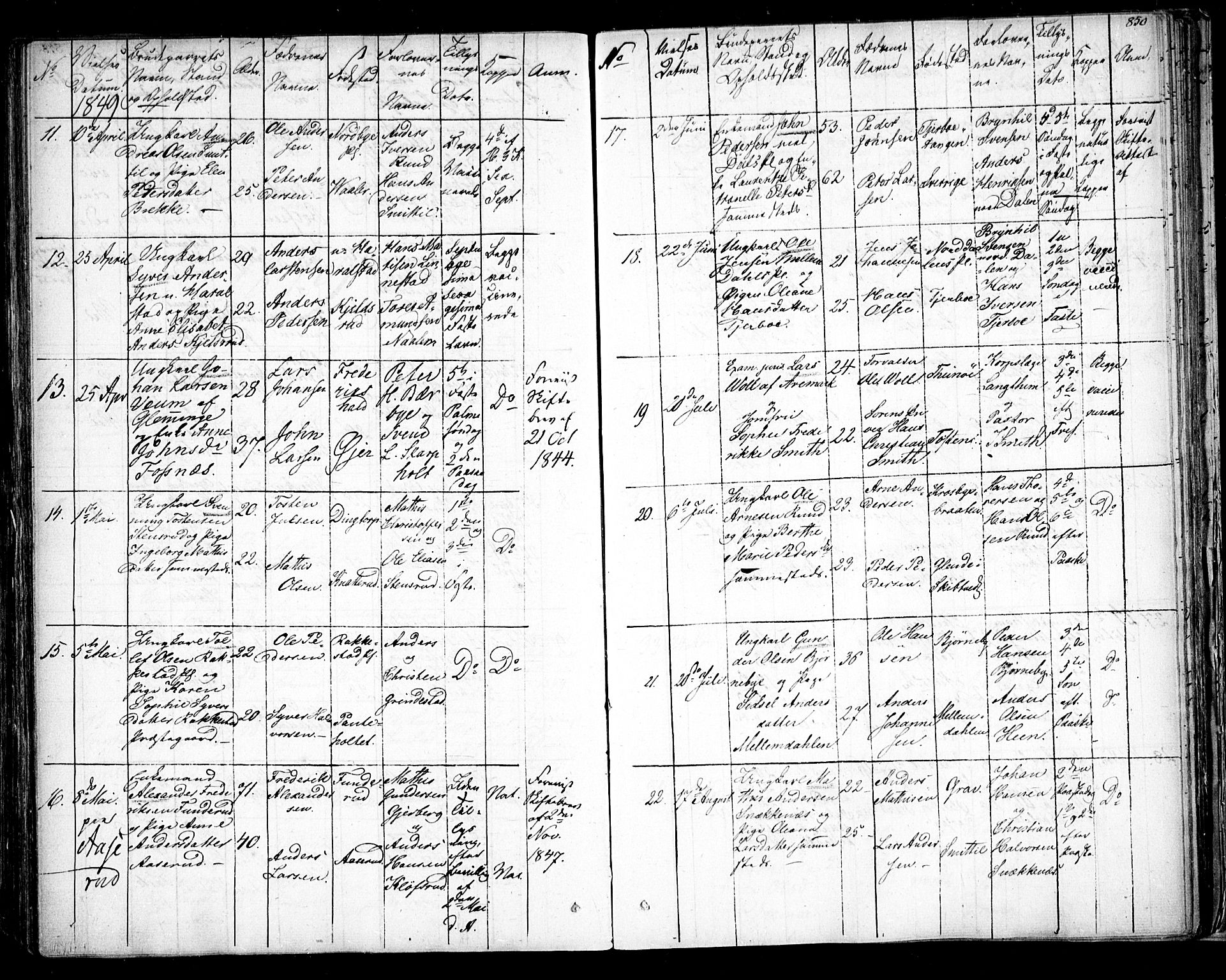 Rakkestad prestekontor Kirkebøker, AV/SAO-A-2008/F/Fa/L0008: Parish register (official) no. I 8, 1842-1849, p. 849-850