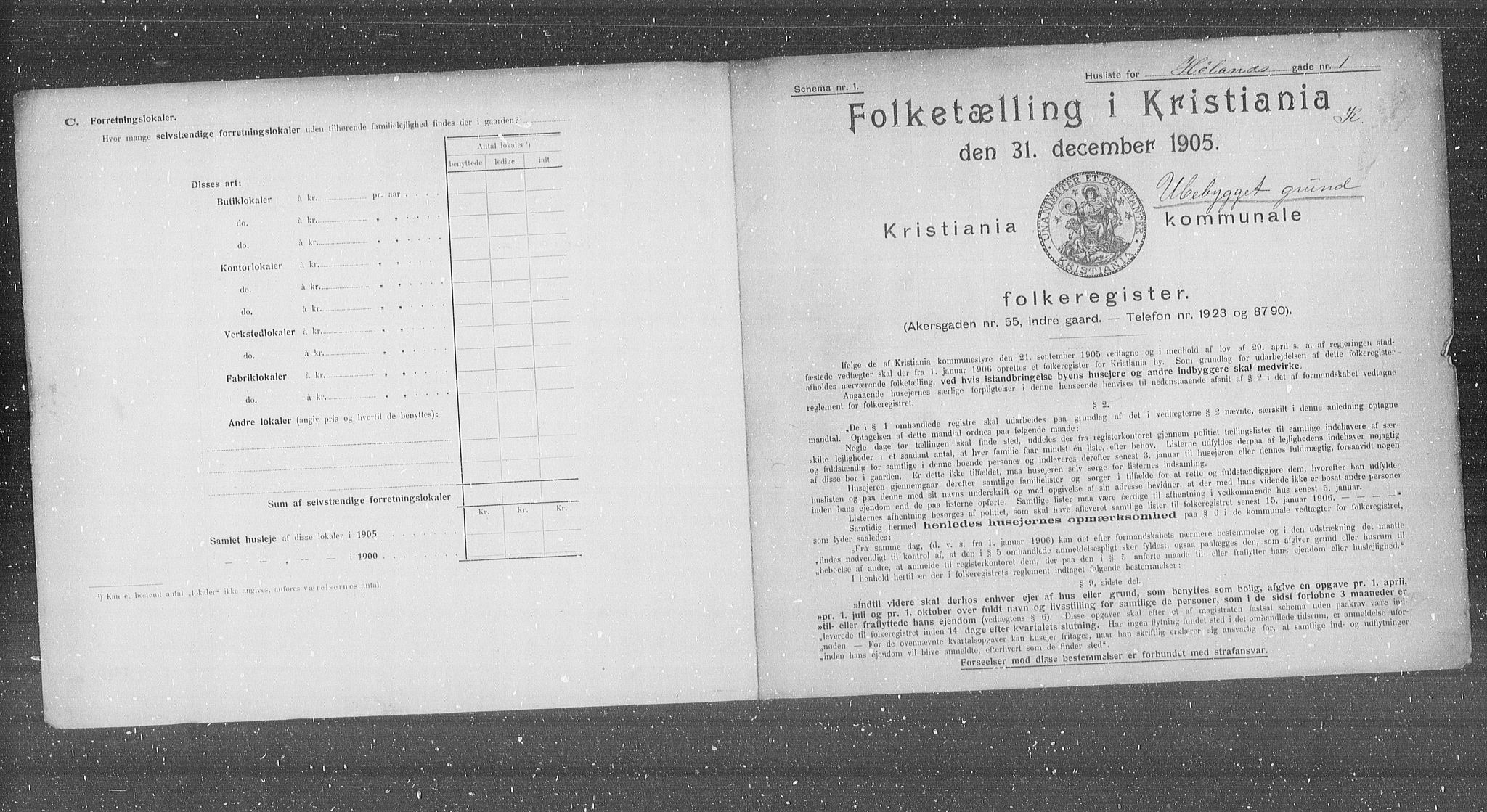 OBA, Municipal Census 1905 for Kristiania, 1905, p. 22297