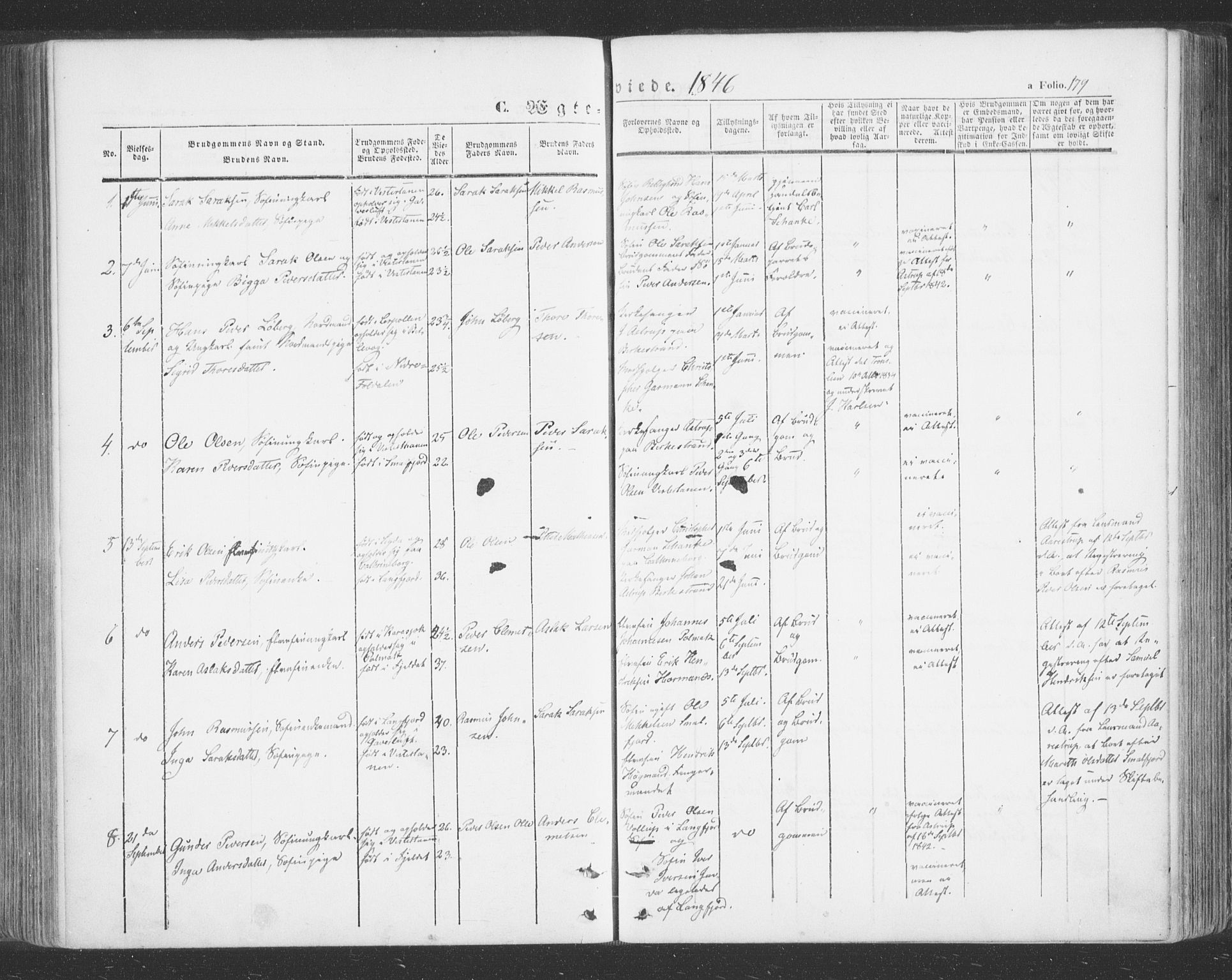 Tana sokneprestkontor, SATØ/S-1334/H/Ha/L0001kirke: Parish register (official) no. 1, 1846-1861, p. 179