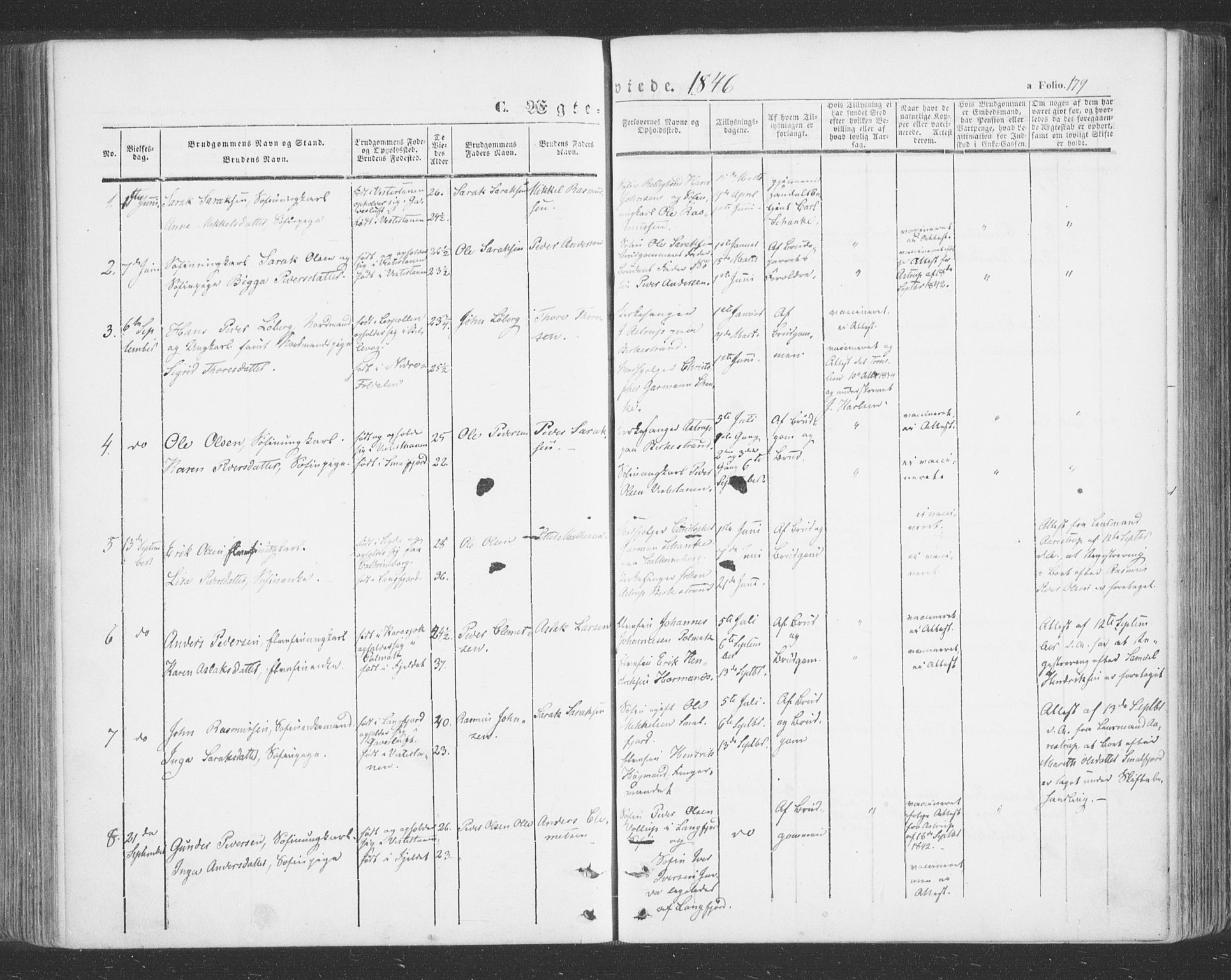 Tana sokneprestkontor, AV/SATØ-S-1334/H/Ha/L0001kirke: Parish register (official) no. 1, 1846-1861, p. 179