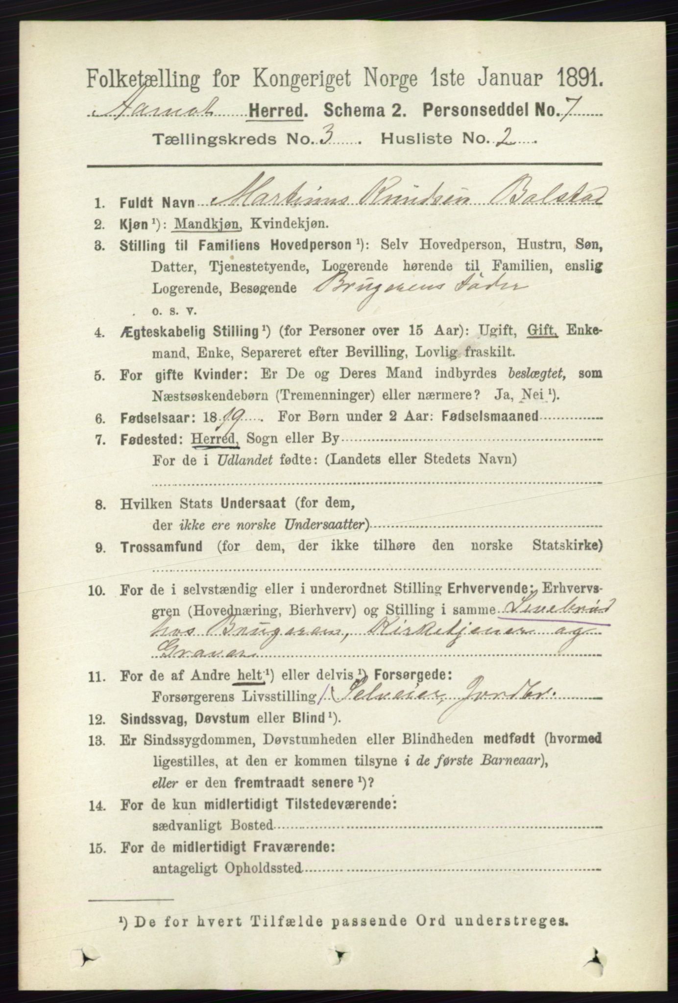 RA, 1891 census for 0429 Åmot, 1891, p. 1509