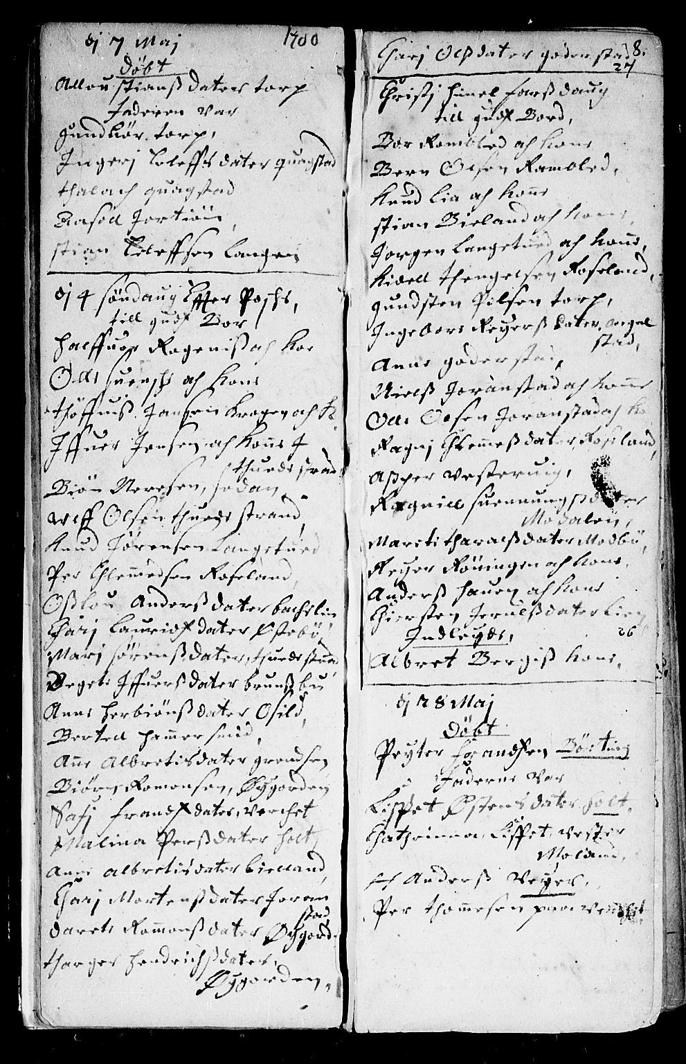 Holt sokneprestkontor, AV/SAK-1111-0021/F/Fb/L0001: Parish register (copy) no. B 1, 1699-1705, p. 8