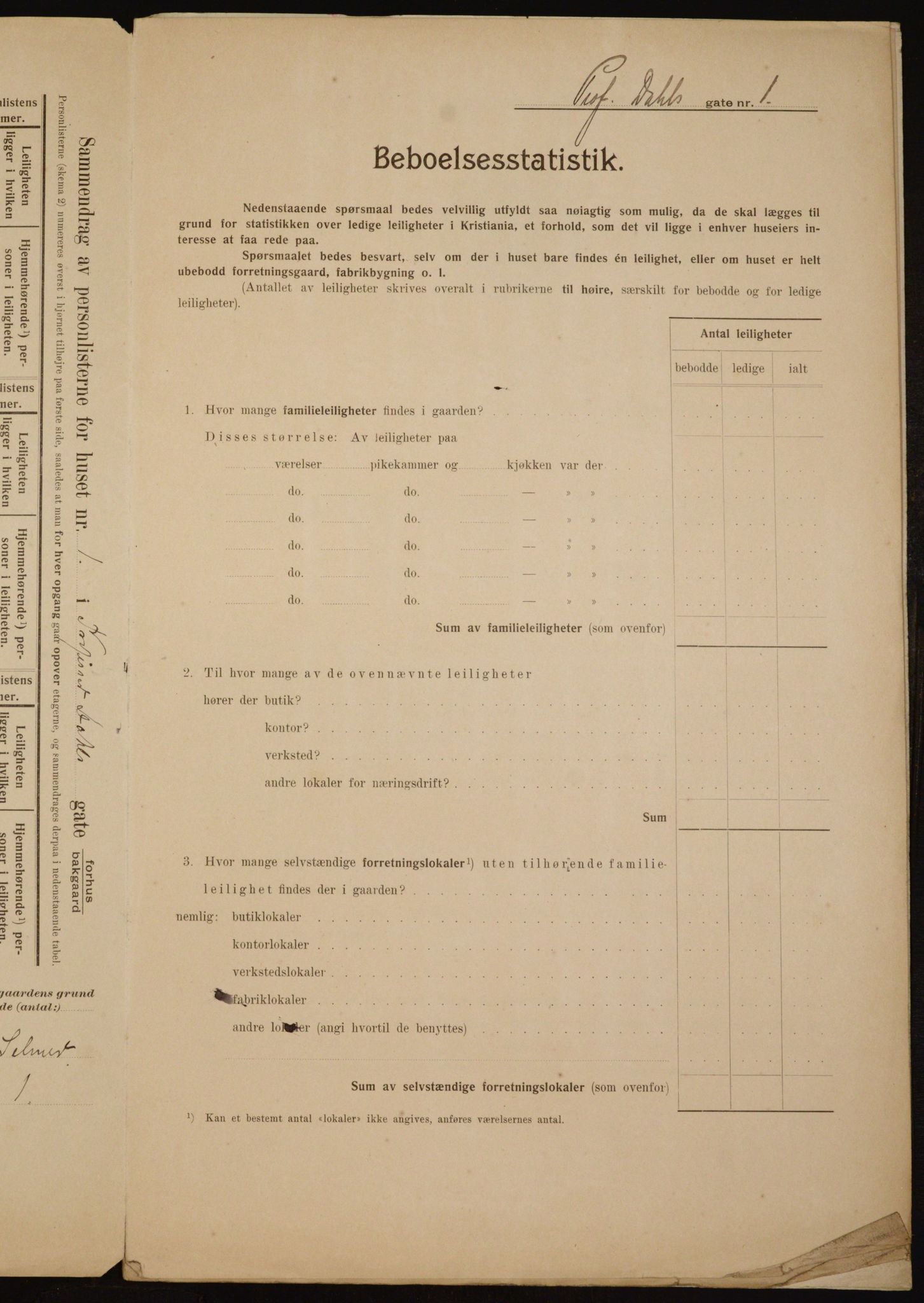 OBA, Municipal Census 1910 for Kristiania, 1910, p. 77850