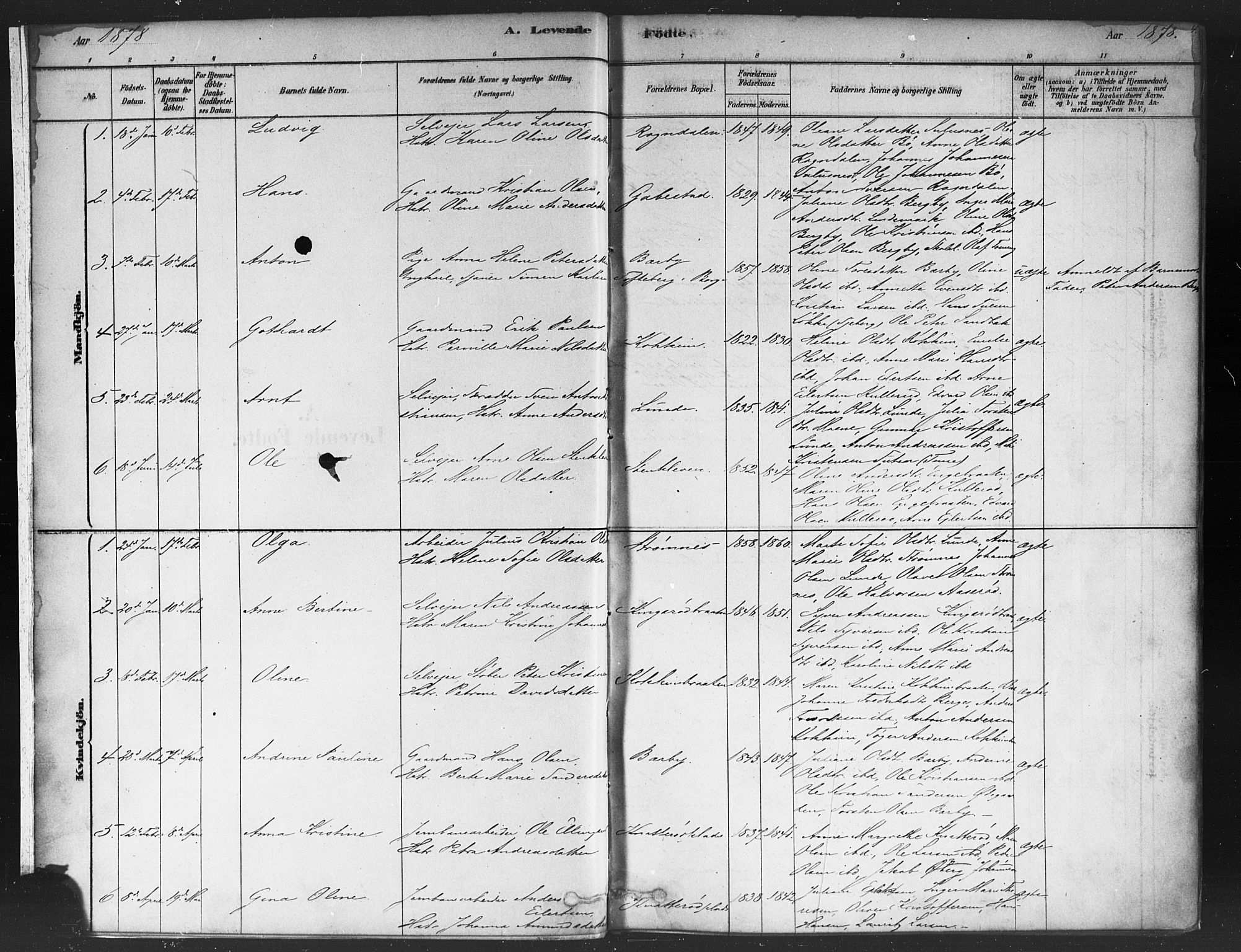Varteig prestekontor Kirkebøker, SAO/A-10447a/F/Fa/L0002: Parish register (official) no. 2, 1878-1899, p. 4