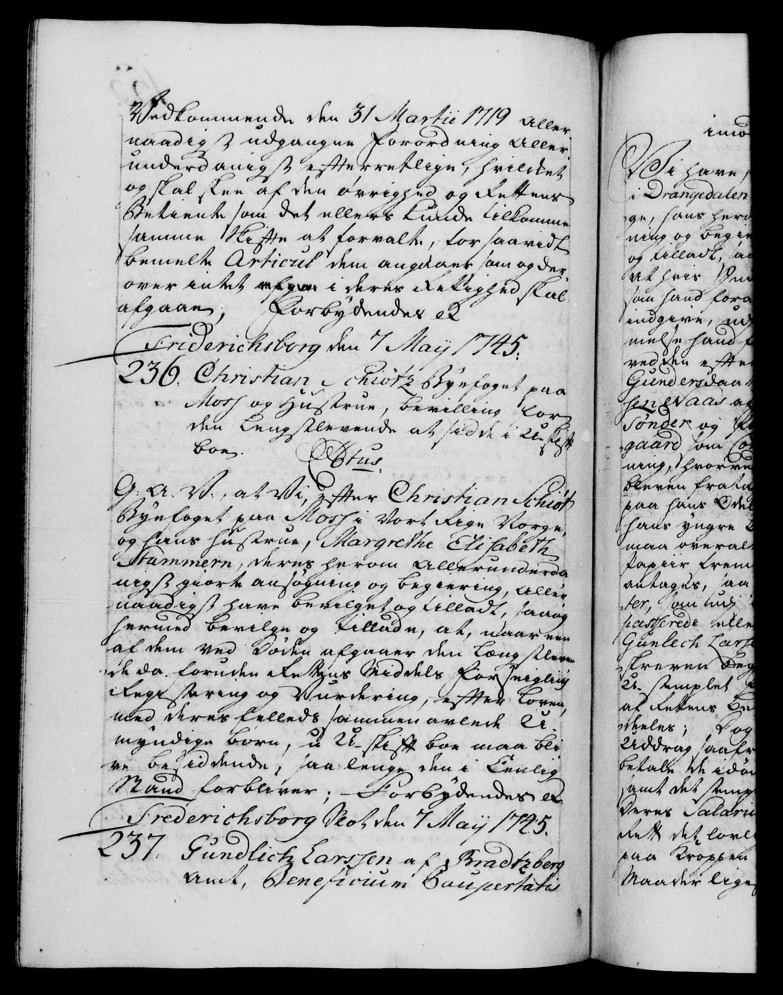 Danske Kanselli 1572-1799, AV/RA-EA-3023/F/Fc/Fca/Fcaa/L0034: Norske registre, 1745-1746, p. 153b