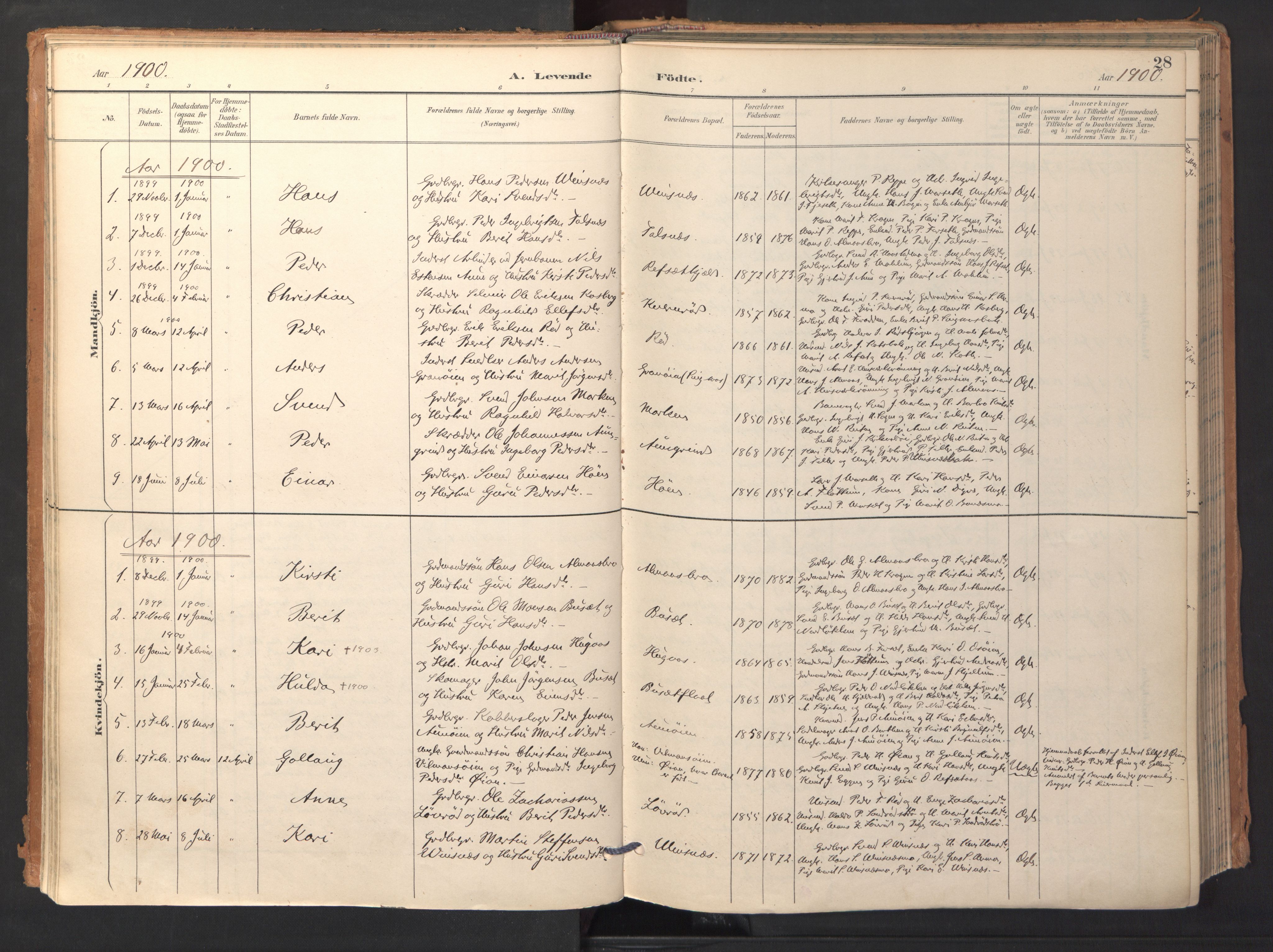 Ministerialprotokoller, klokkerbøker og fødselsregistre - Sør-Trøndelag, SAT/A-1456/688/L1025: Parish register (official) no. 688A02, 1891-1909, p. 28