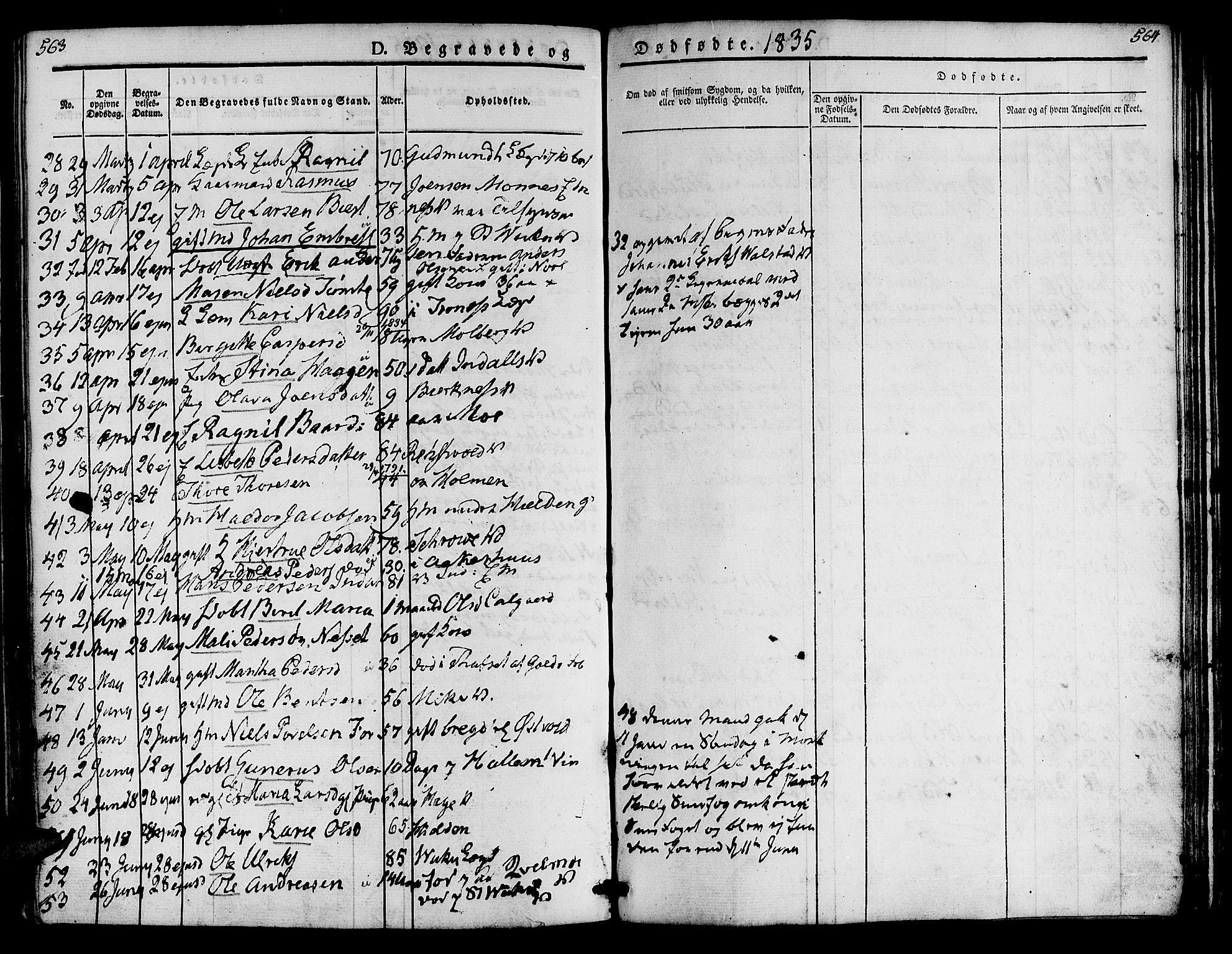 Ministerialprotokoller, klokkerbøker og fødselsregistre - Nord-Trøndelag, AV/SAT-A-1458/723/L0238: Parish register (official) no. 723A07, 1831-1840, p. 563-564