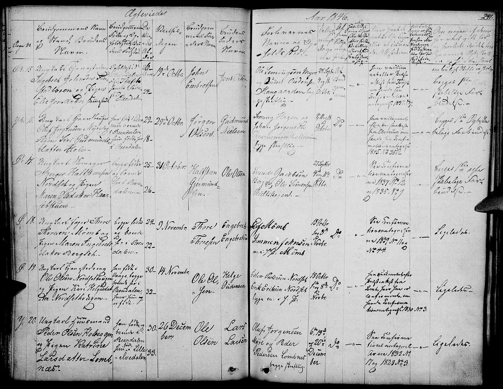 Rendalen prestekontor, AV/SAH-PREST-054/H/Ha/Haa/L0004: Parish register (official) no. 4, 1829-1852, p. 241