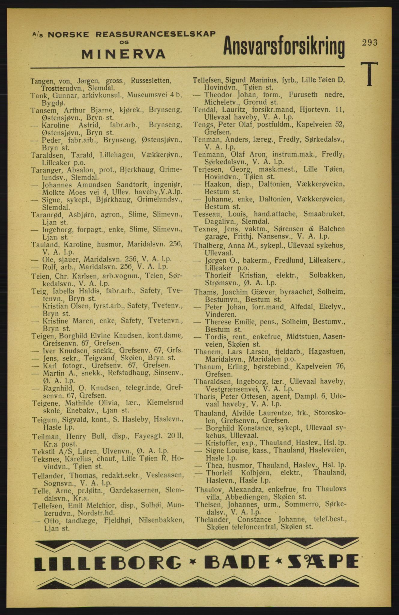 Aker adressebok/adressekalender, PUBL/001/A/002: Akers adressekalender, 1922, p. 293