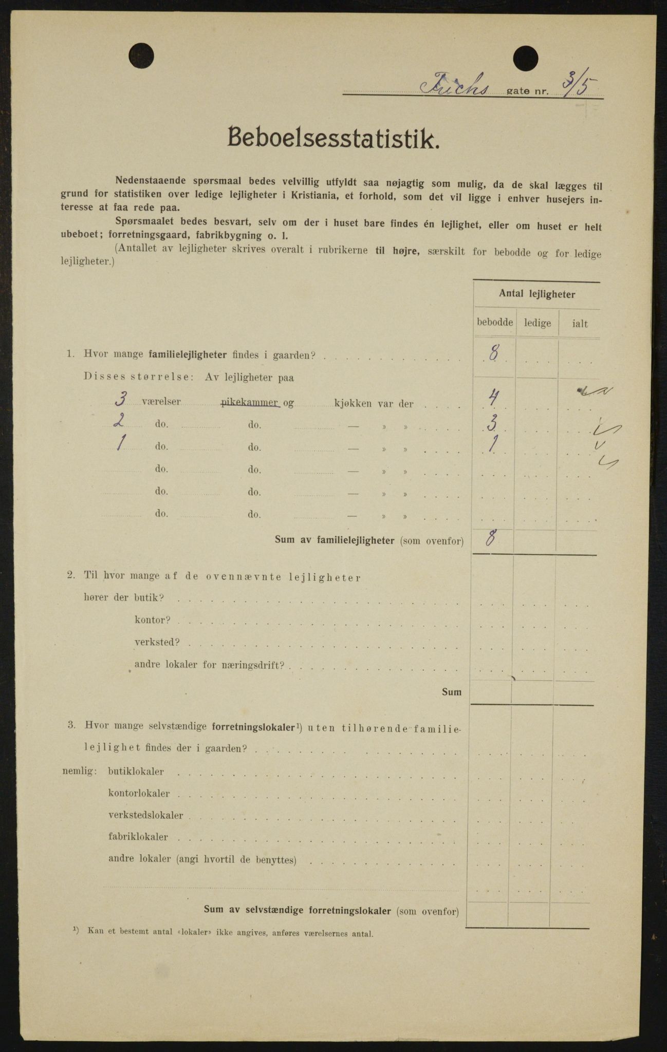 OBA, Municipal Census 1909 for Kristiania, 1909, p. 24364