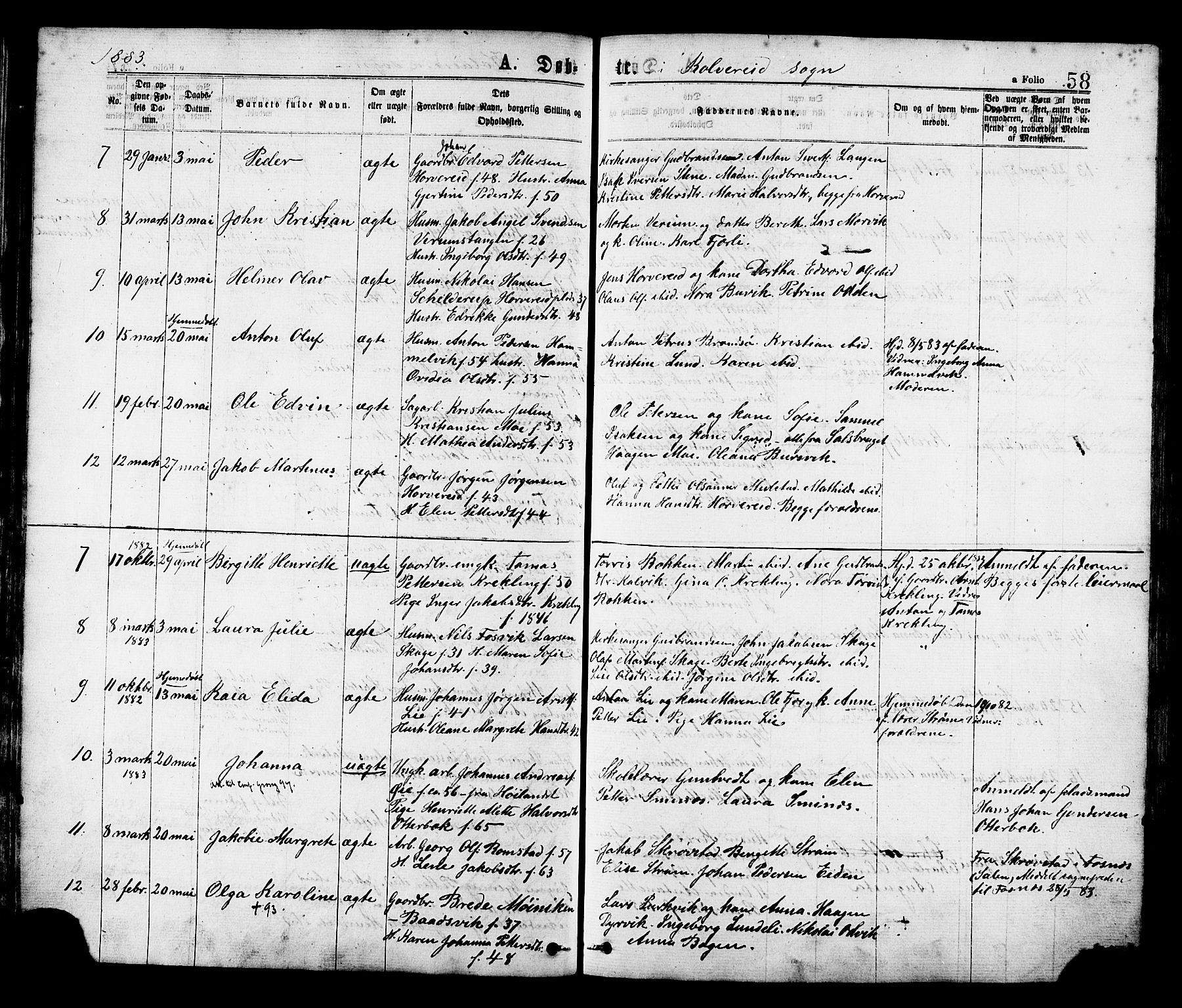 Ministerialprotokoller, klokkerbøker og fødselsregistre - Nord-Trøndelag, AV/SAT-A-1458/780/L0642: Parish register (official) no. 780A07 /1, 1874-1885, p. 58