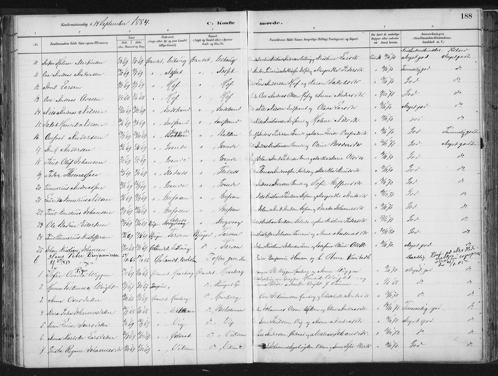 Ministerialprotokoller, klokkerbøker og fødselsregistre - Sør-Trøndelag, SAT/A-1456/659/L0739: Parish register (official) no. 659A09, 1879-1893, p. 188