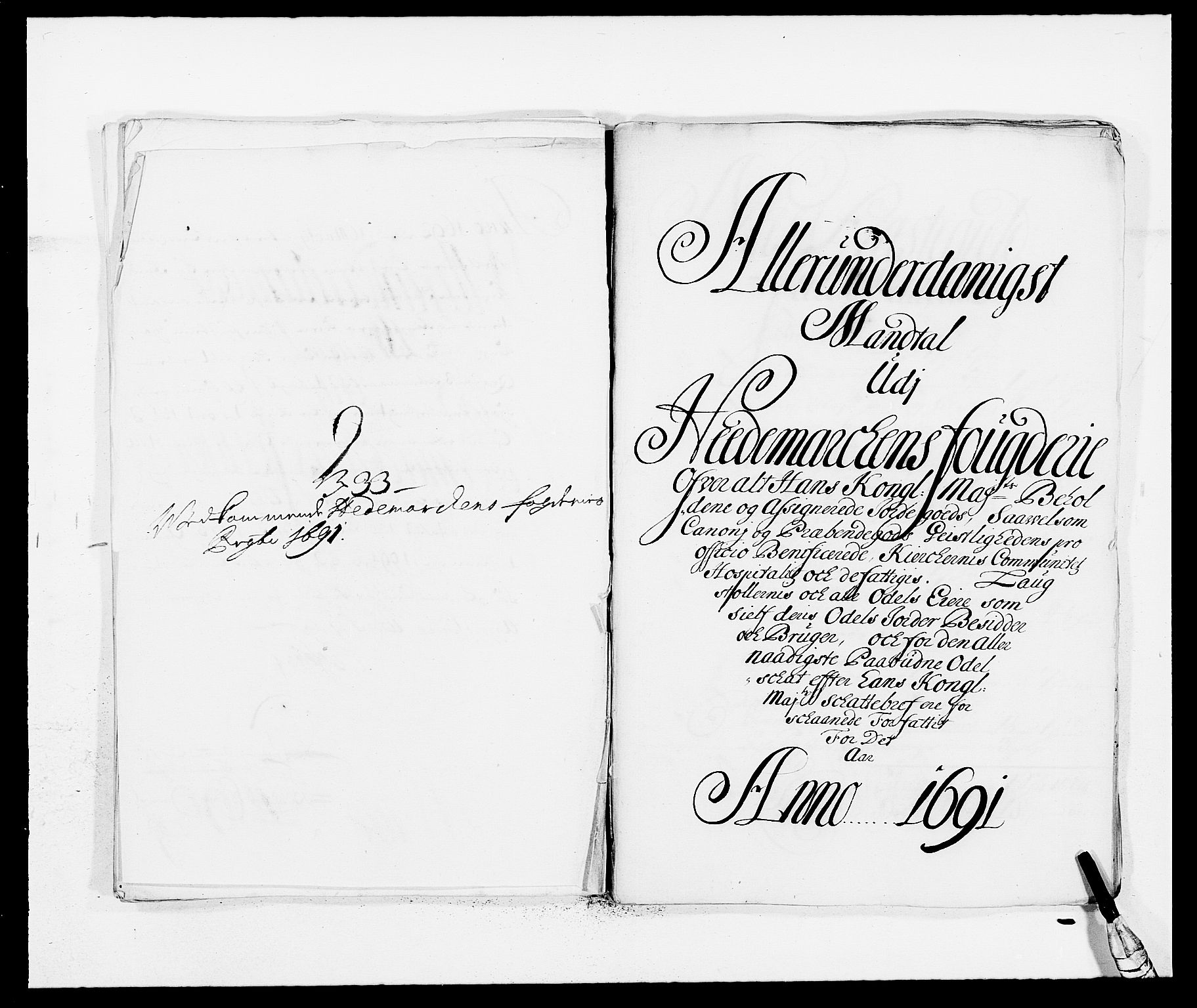 Rentekammeret inntil 1814, Reviderte regnskaper, Fogderegnskap, RA/EA-4092/R16/L1032: Fogderegnskap Hedmark, 1689-1692, p. 26