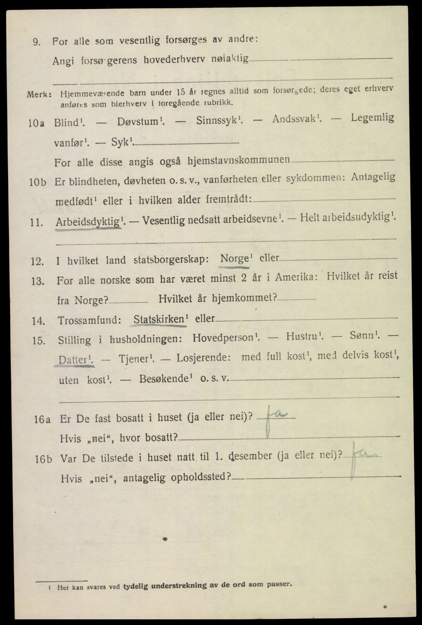 SAK, 1920 census for Sør-Audnedal, 1920, p. 6260