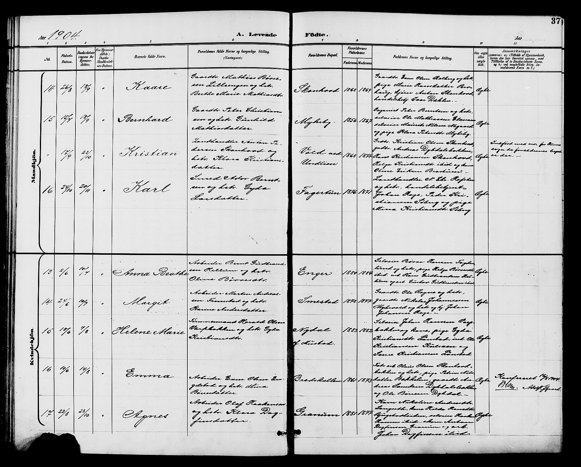 Vardal prestekontor, SAH/PREST-100/H/Ha/Hab/L0011: Parish register (copy) no. 11, 1899-1913, p. 37