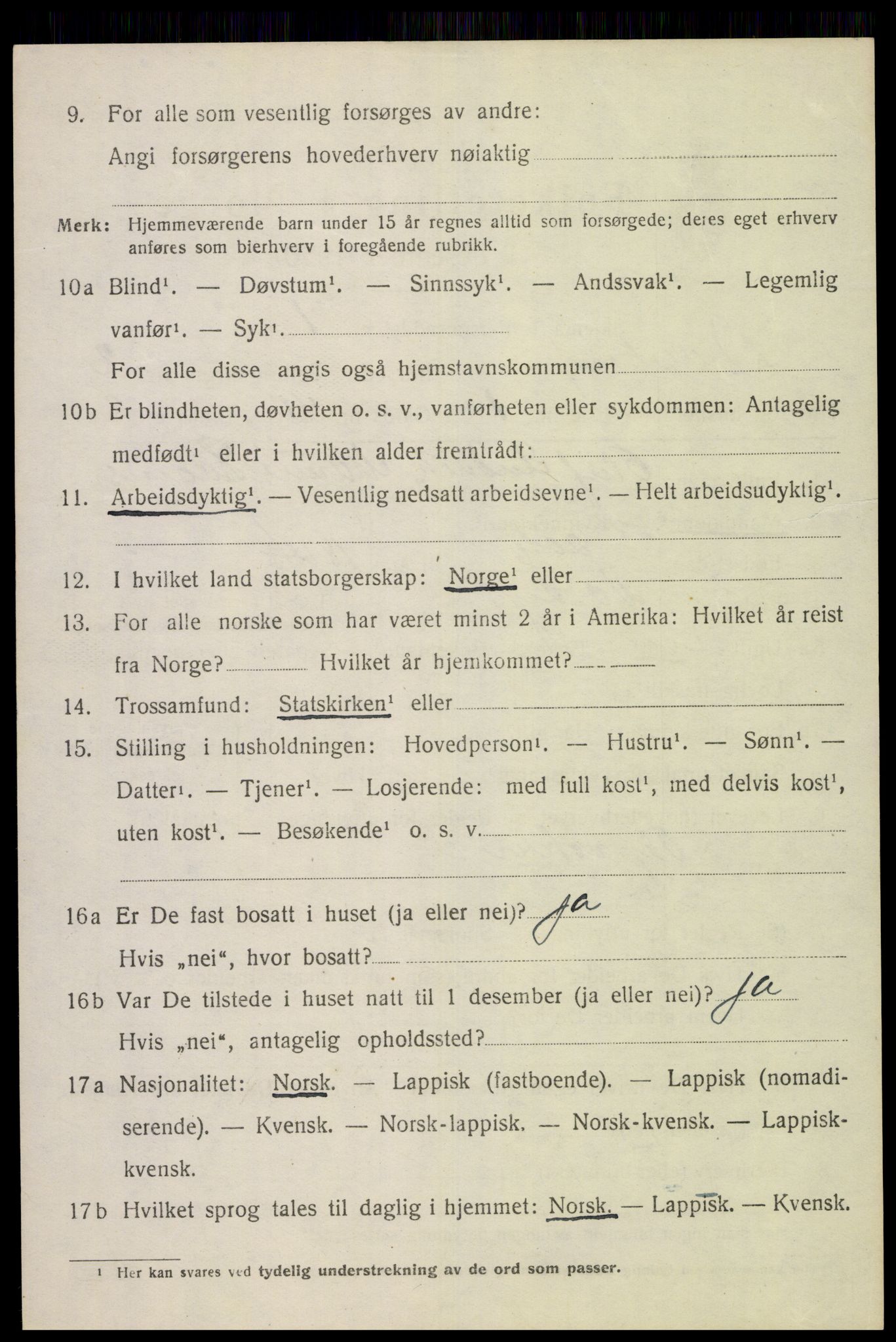 SAT, 1920 census for Dverberg, 1920, p. 2693