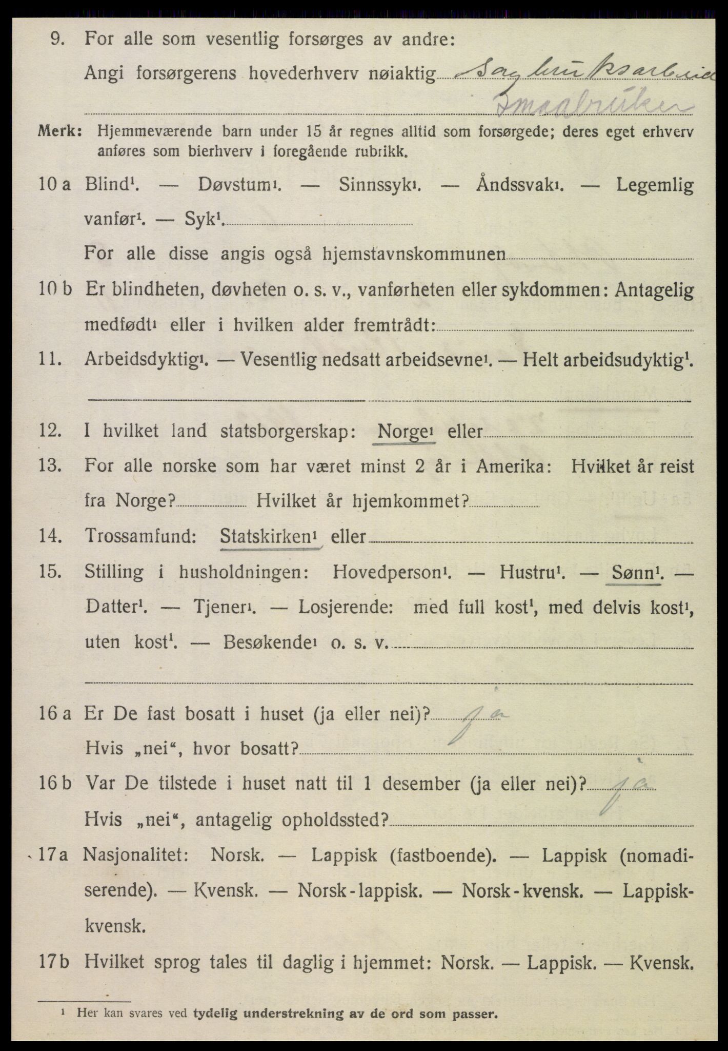 SAT, 1920 census for Otterøy, 1920, p. 1428