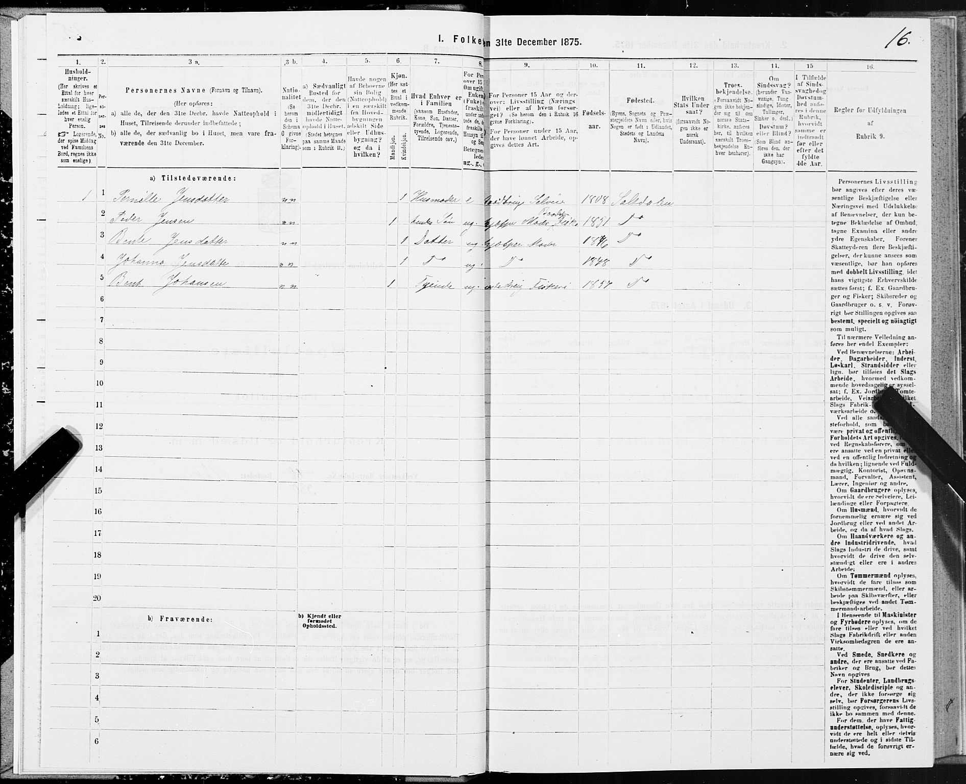 SAT, 1875 census for 1840P Saltdal, 1875, p. 2016