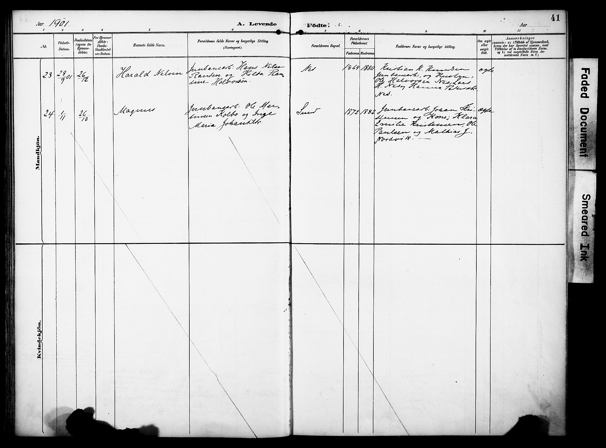 Vestre Toten prestekontor, AV/SAH-PREST-108/H/Ha/Haa/L0012: Parish register (official) no. 12, 1890-1906, p. 41