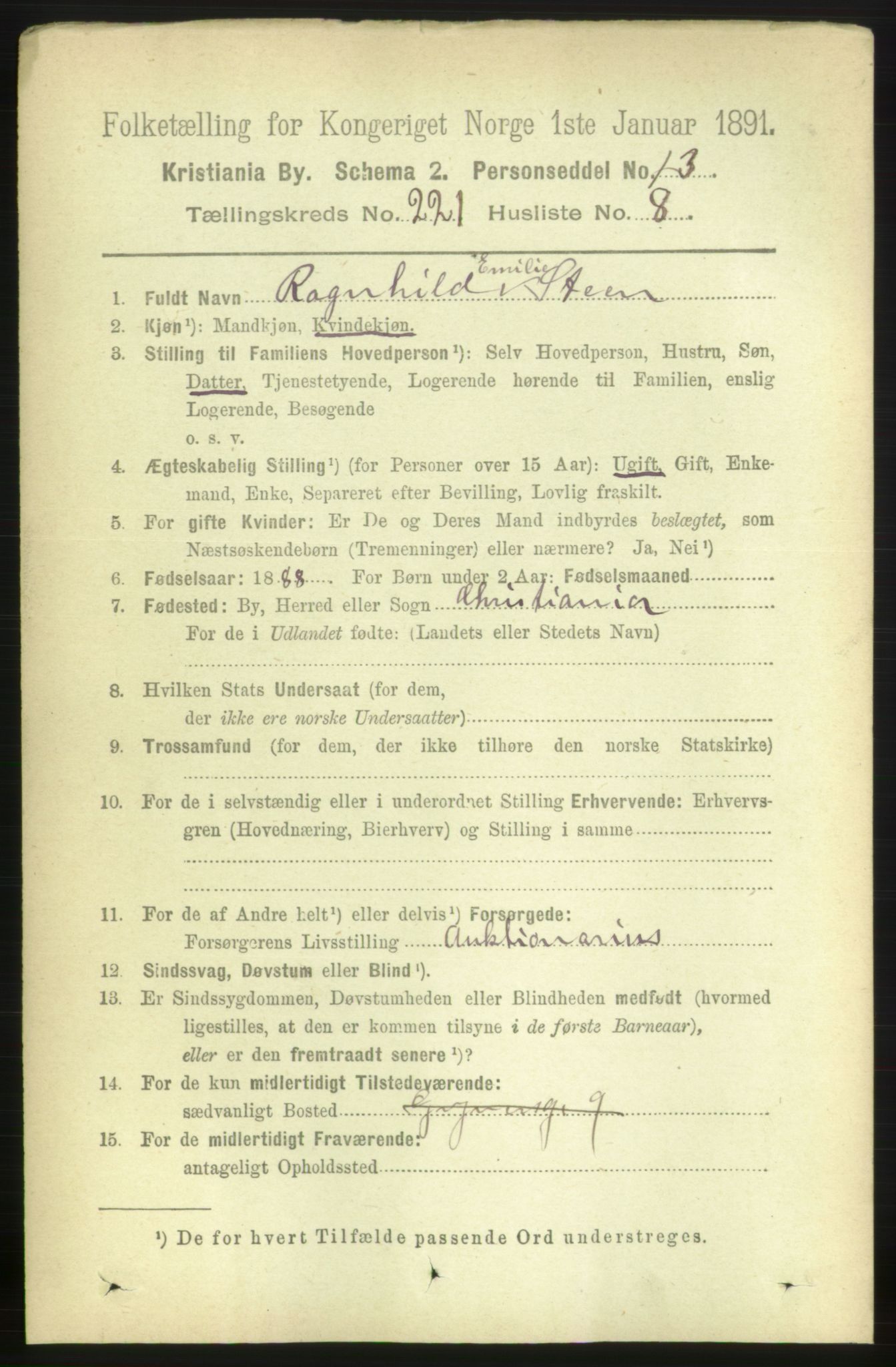 RA, 1891 census for 0301 Kristiania, 1891, p. 132331
