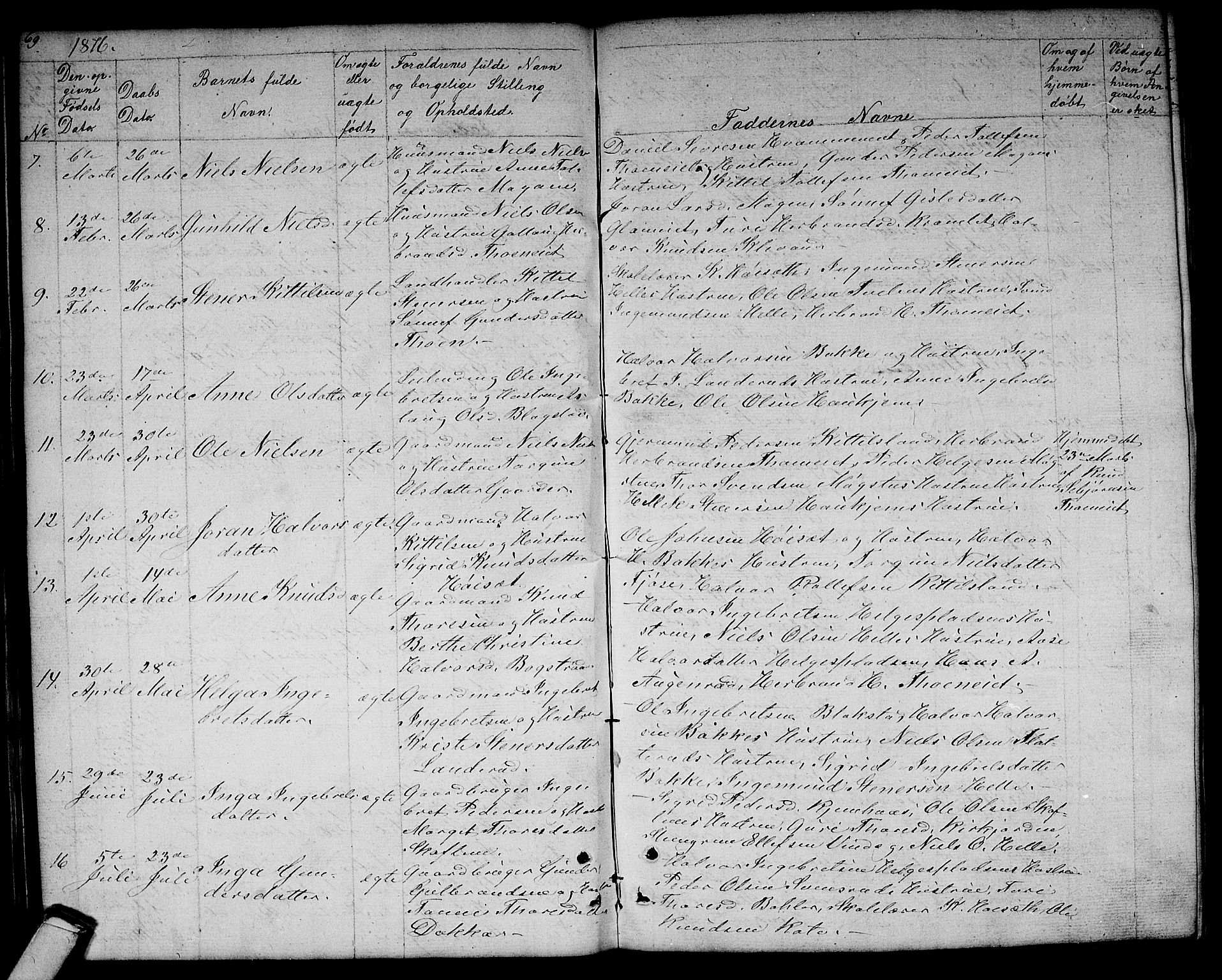 Rollag kirkebøker, AV/SAKO-A-240/G/Gb/L0001: Parish register (copy) no. II 1, 1836-1877, p. 69