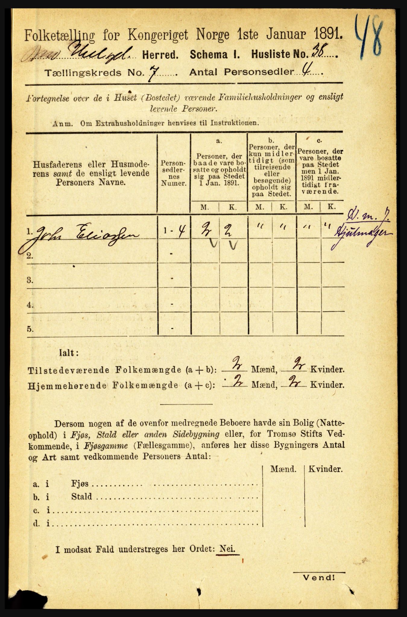 RA, 1891 census for 1833 Mo, 1891, p. 2550