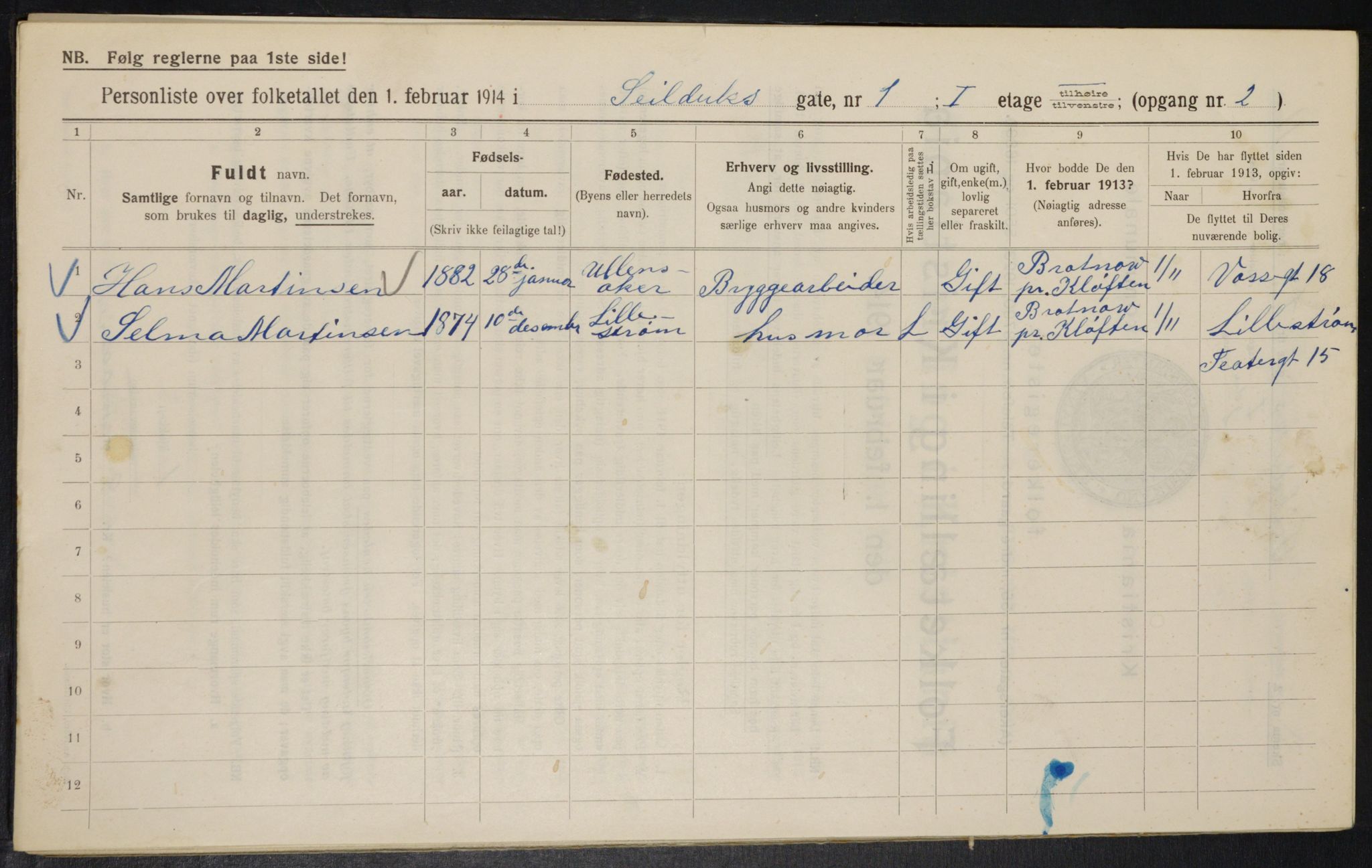 OBA, Municipal Census 1914 for Kristiania, 1914, p. 93656