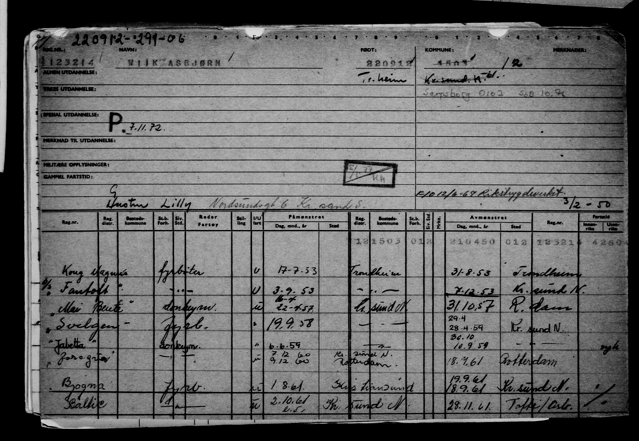 Direktoratet for sjømenn, AV/RA-S-3545/G/Gb/L0107: Hovedkort, 1912, p. 412