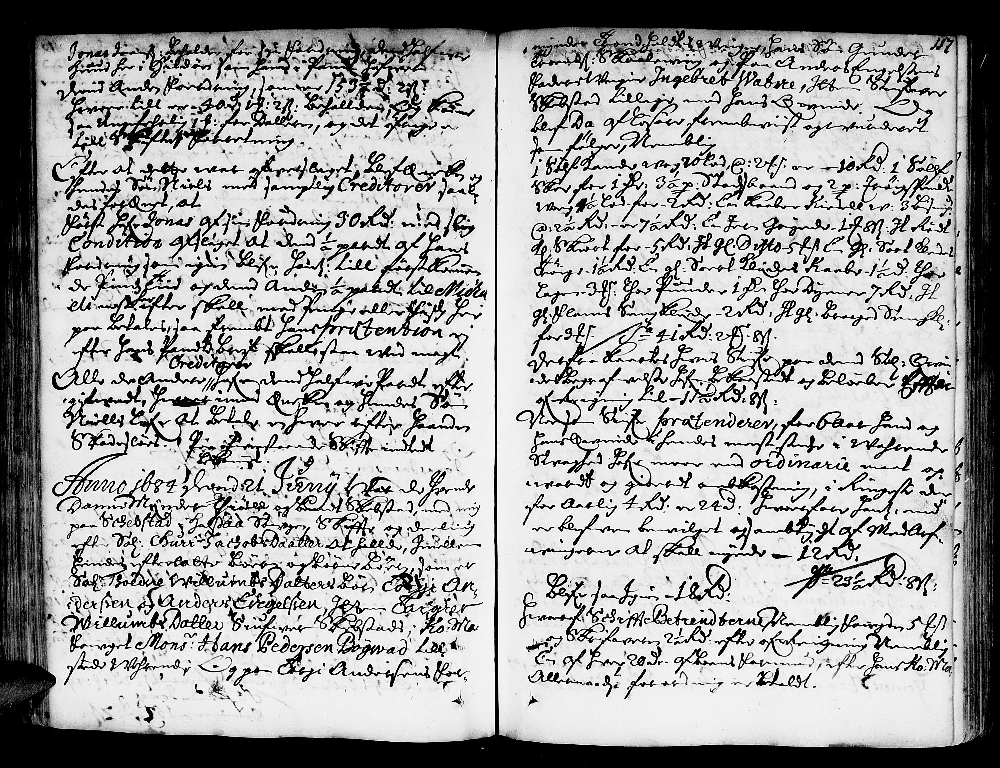 Mandal sorenskriveri, SAK/1221-0005/001/H/Hc/L0002: Skifteprotokoll nr 2 med register, 1677-1689, p. 116b-117a