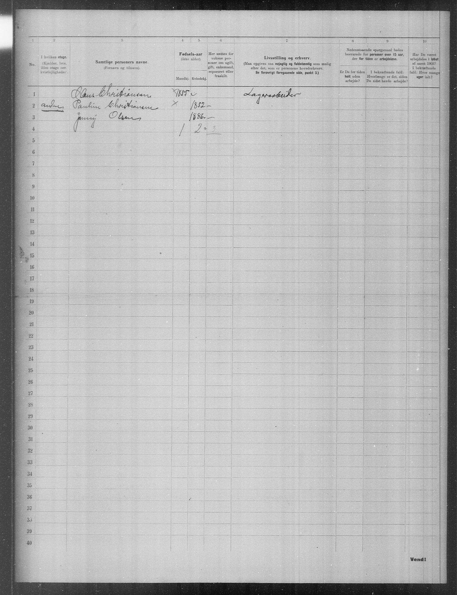 OBA, Municipal Census 1903 for Kristiania, 1903, p. 18887