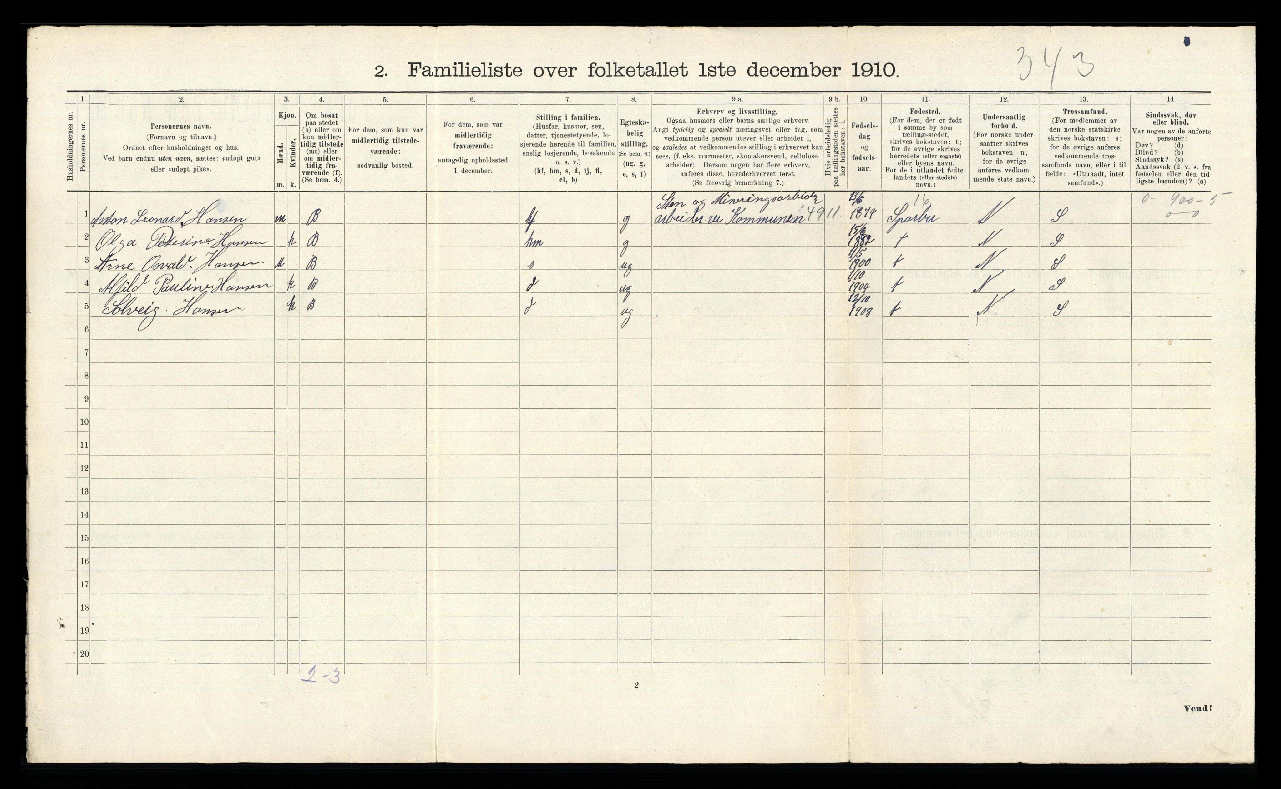 RA, 1910 census for Trondheim, 1910, p. 22408