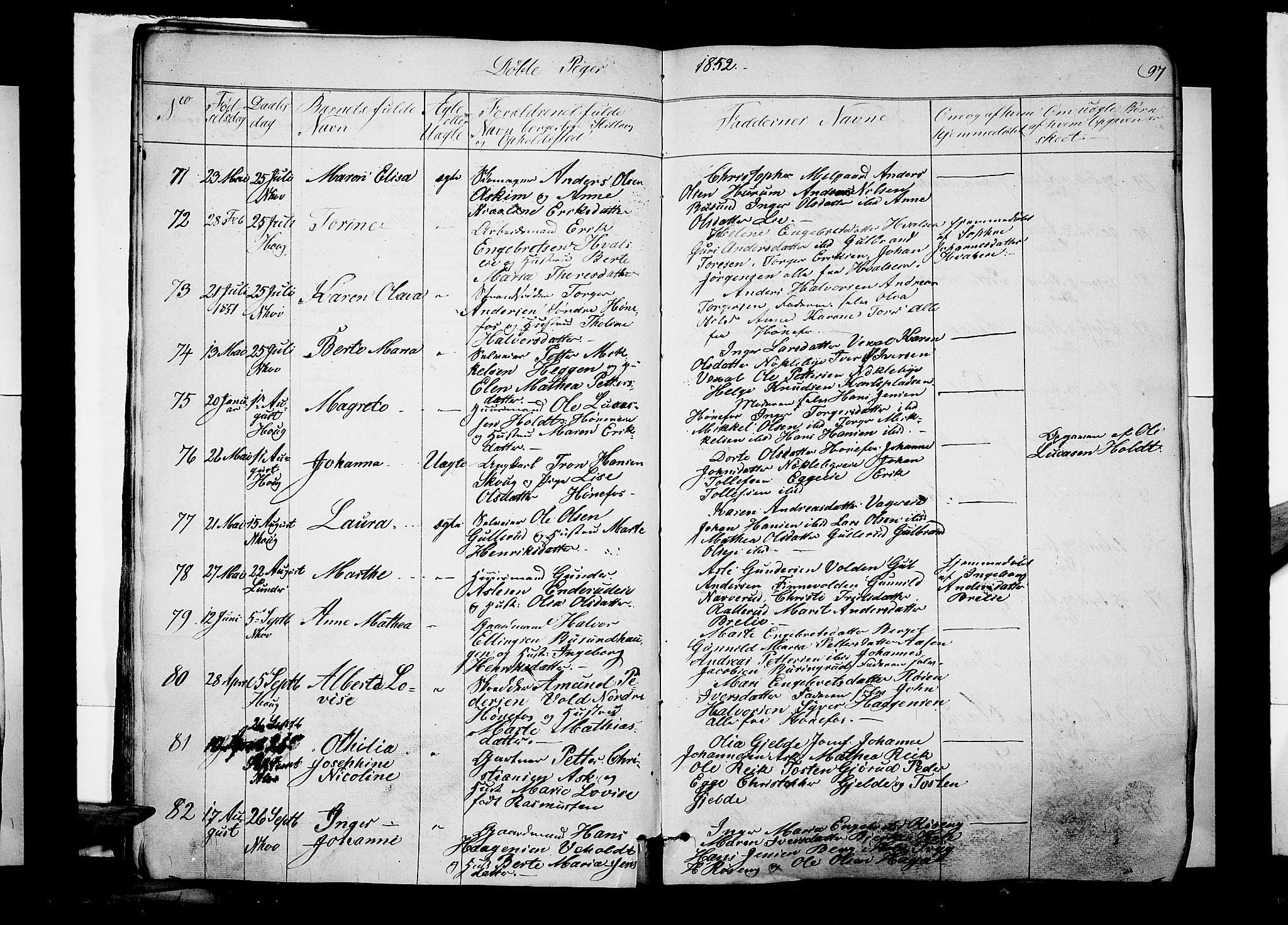 Norderhov kirkebøker, SAKO/A-237/F/Fa/L0011: Parish register (official) no. 11, 1847-1856, p. 97