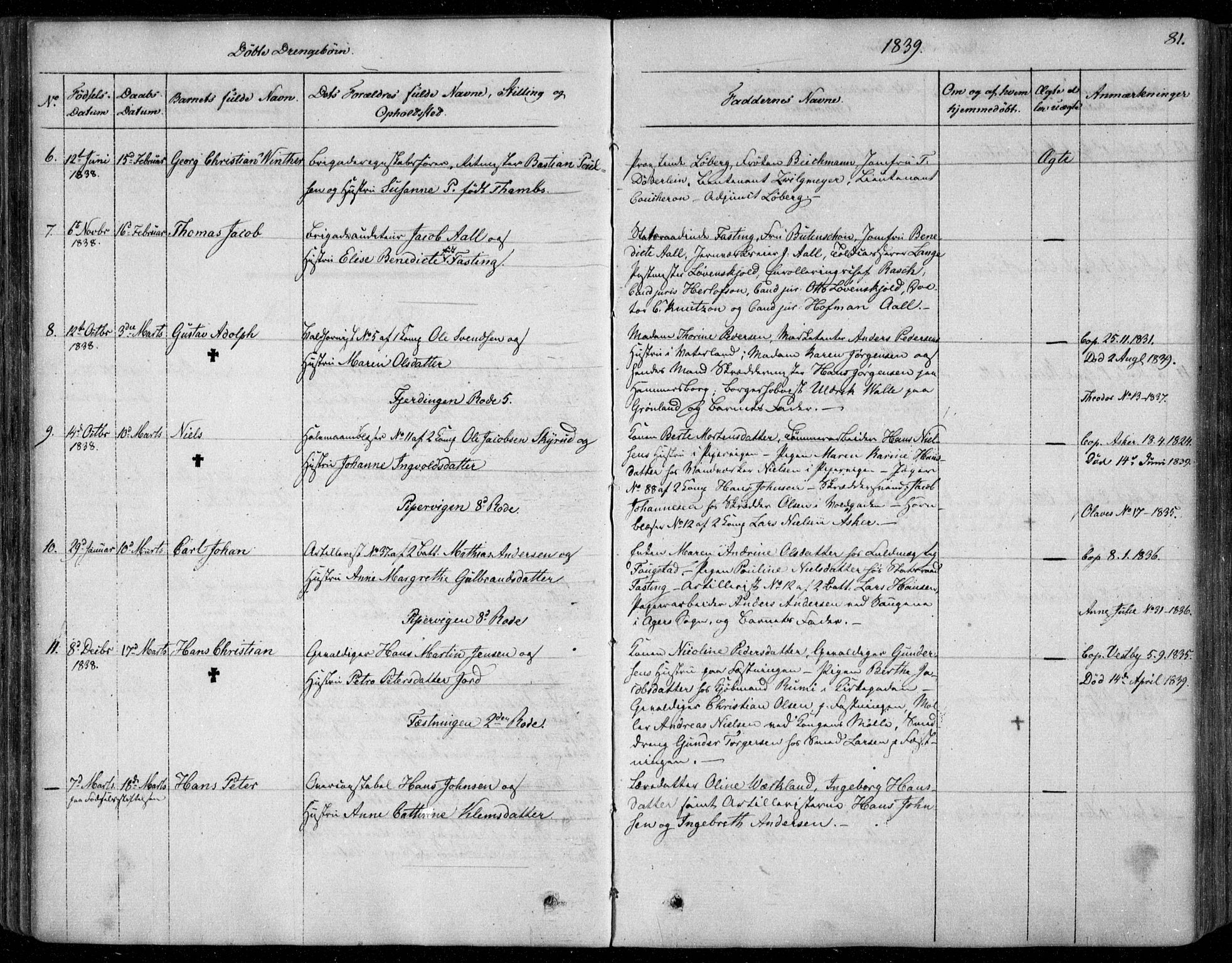 Garnisonsmenigheten Kirkebøker, SAO/A-10846/F/Fa/L0006: Parish register (official) no. 6, 1828-1841, p. 81