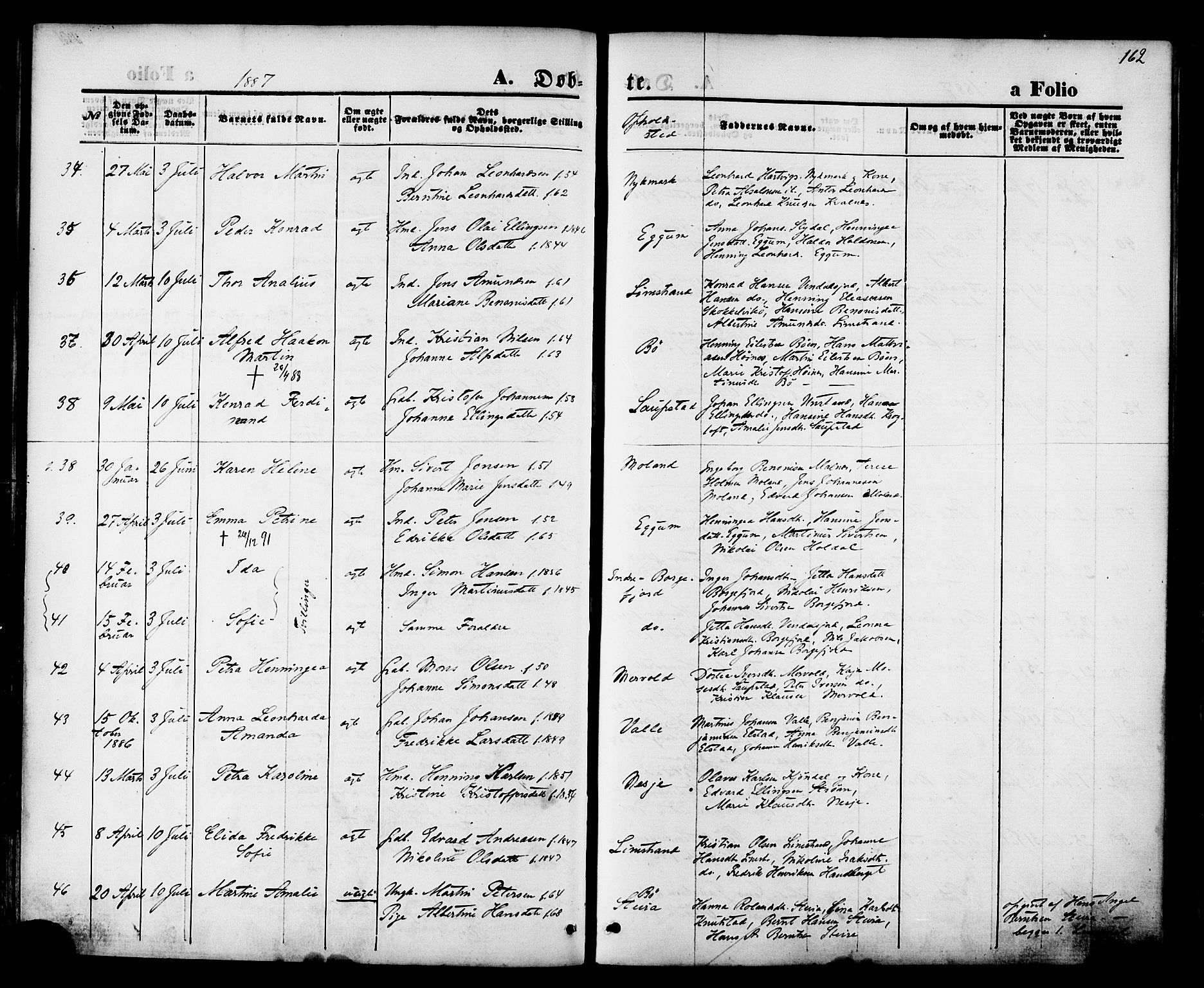 Ministerialprotokoller, klokkerbøker og fødselsregistre - Nordland, AV/SAT-A-1459/880/L1132: Parish register (official) no. 880A06, 1869-1887, p. 162