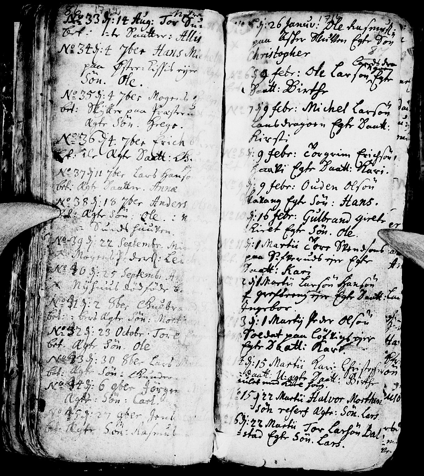 Nes prestekontor, Hedmark, AV/SAH-PREST-020/L/La/L0001: Parish register (copy) no. 1, 1663-1784, p. 86-87