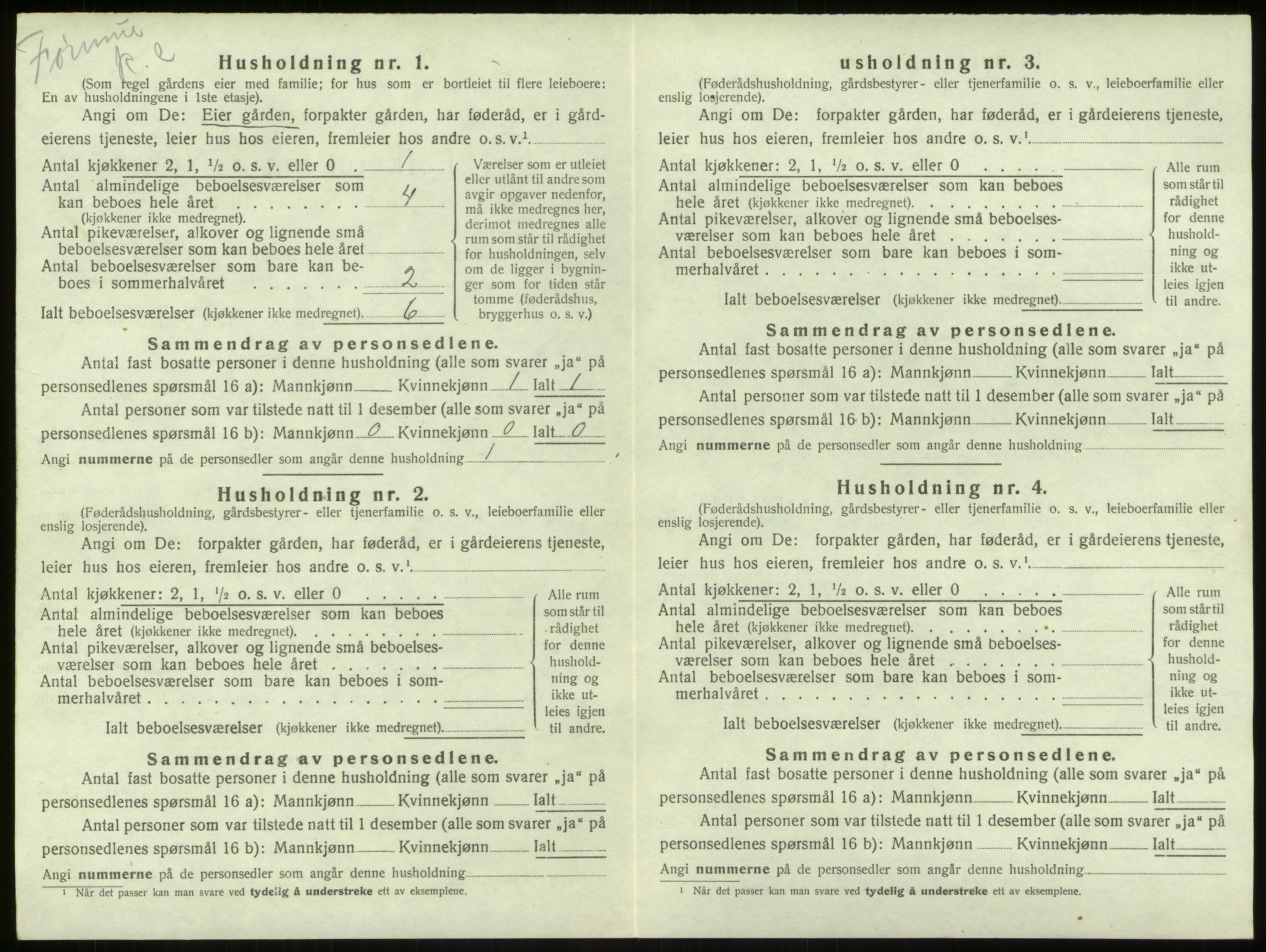 SAB, 1920 census for Haus, 1920, p. 187