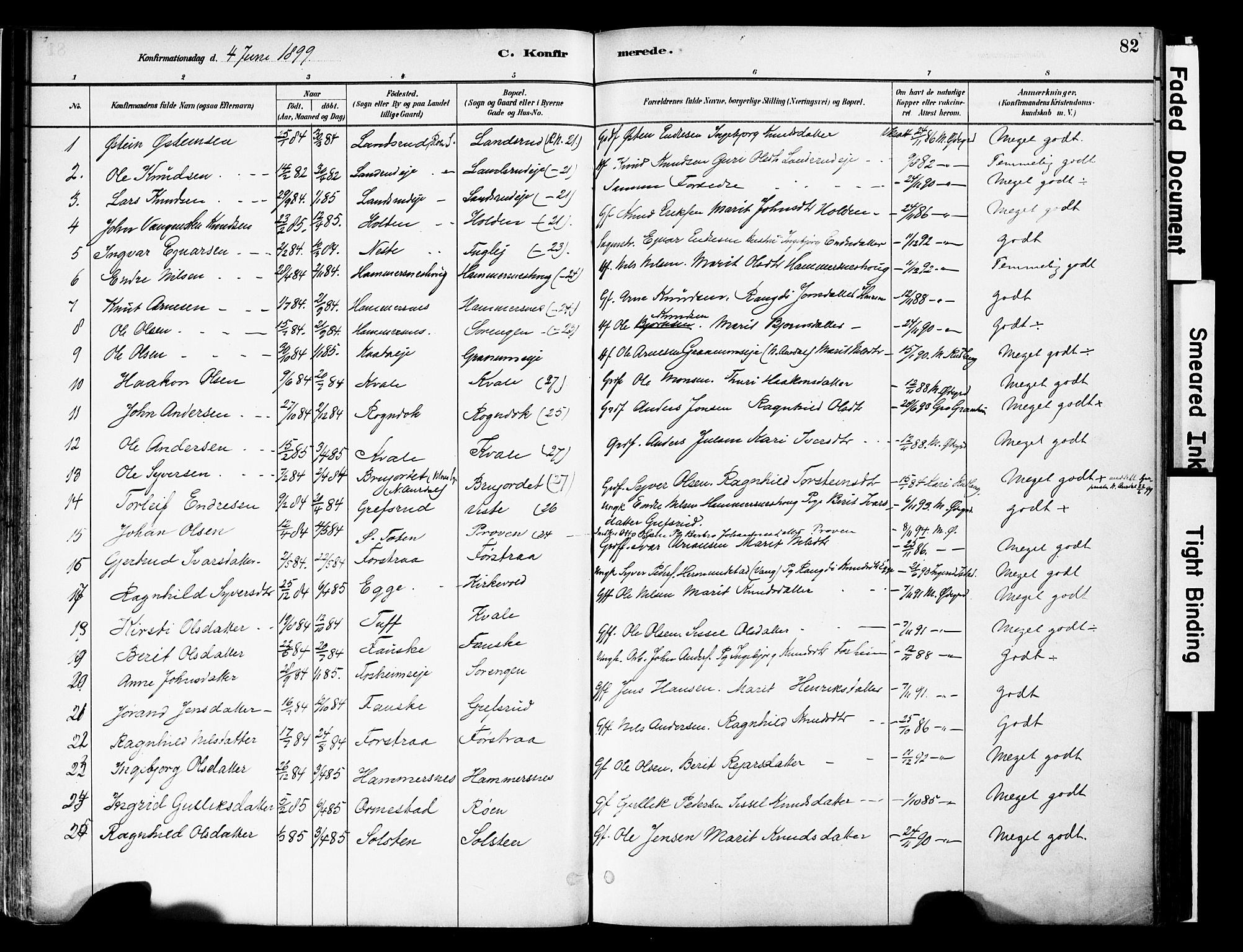 Vestre Slidre prestekontor, SAH/PREST-136/H/Ha/Haa/L0006: Parish register (official) no. 6, 1881-1912, p. 82