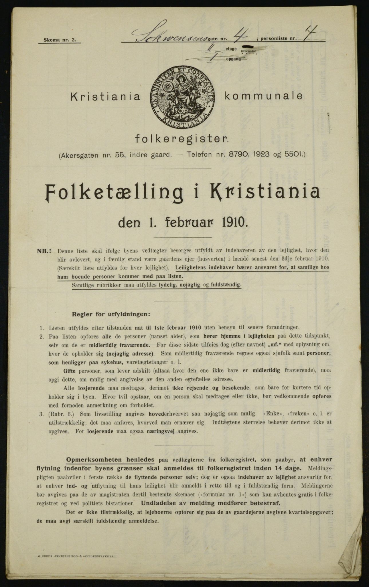 OBA, Municipal Census 1910 for Kristiania, 1910, p. 88534