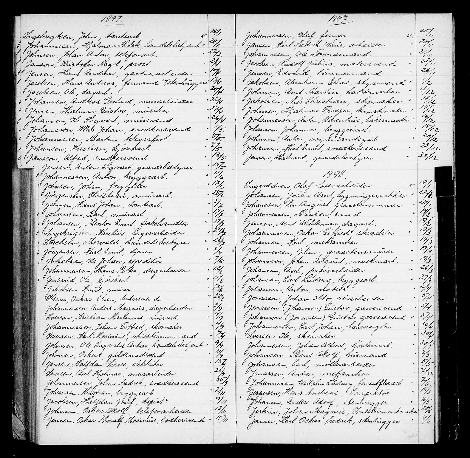 Oslo byfogd avd. I, AV/SAO-A-10220/L/La/L0001: Register - Vigsler og testamenter, 1886-1910, p. 56