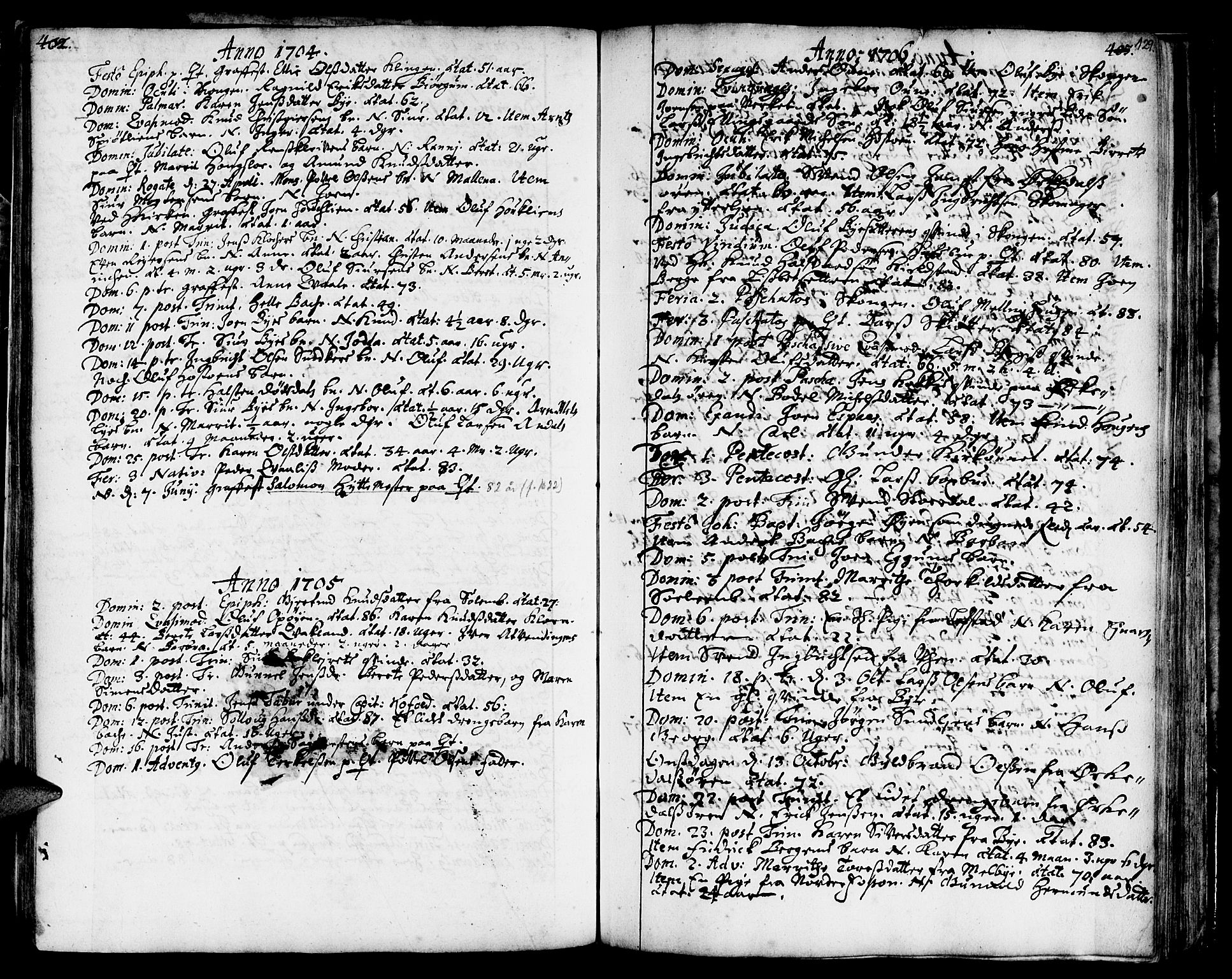 Ministerialprotokoller, klokkerbøker og fødselsregistre - Sør-Trøndelag, SAT/A-1456/668/L0801: Parish register (official) no. 668A01, 1695-1716, p. 128-129