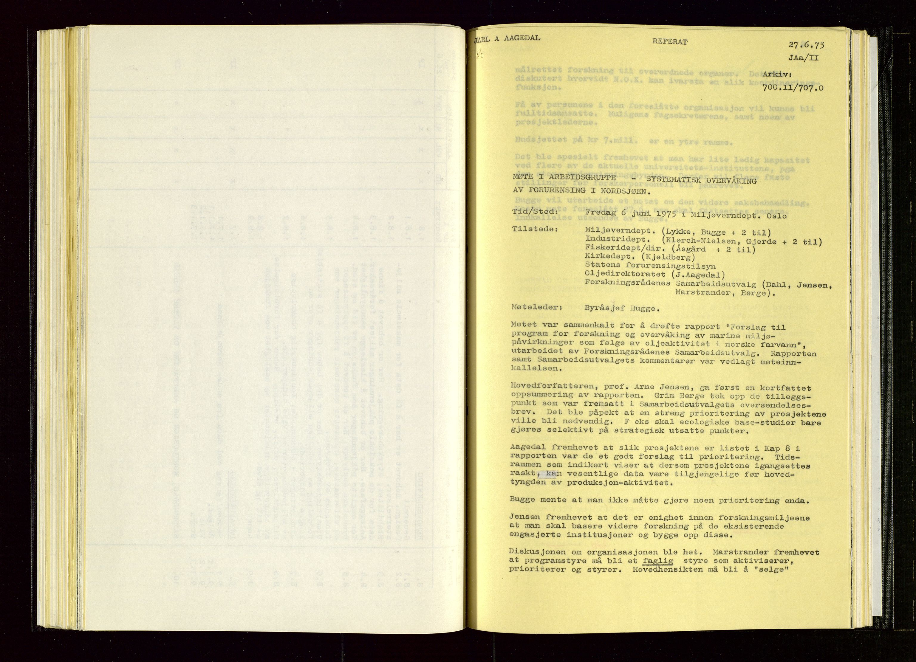 Oljedirektoratet, SAST/A-101366/Aa/L0005: Referatprotokoller, 1975