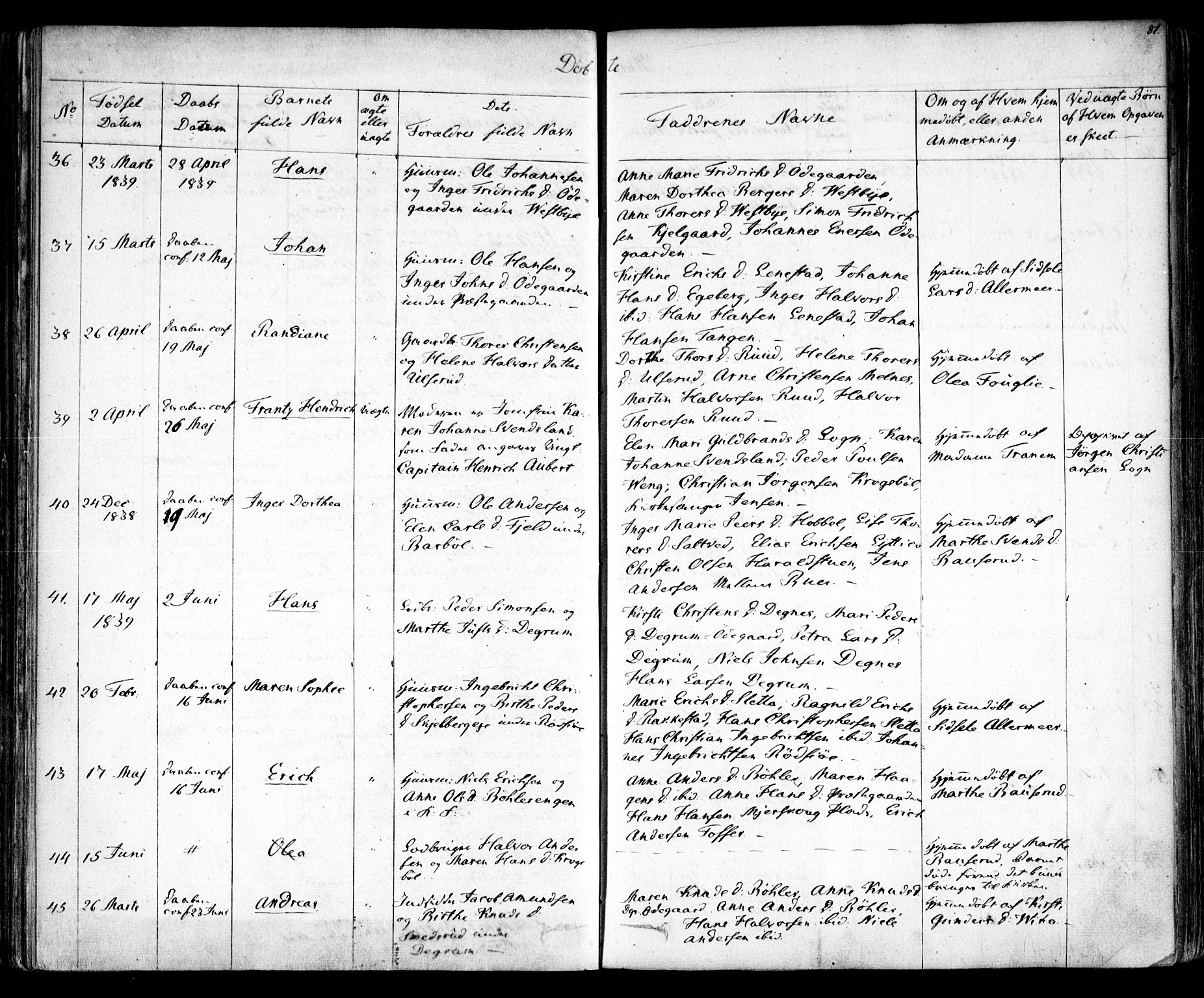 Enebakk prestekontor Kirkebøker, AV/SAO-A-10171c/F/Fa/L0009: Parish register (official) no. I 9, 1832-1861, p. 81