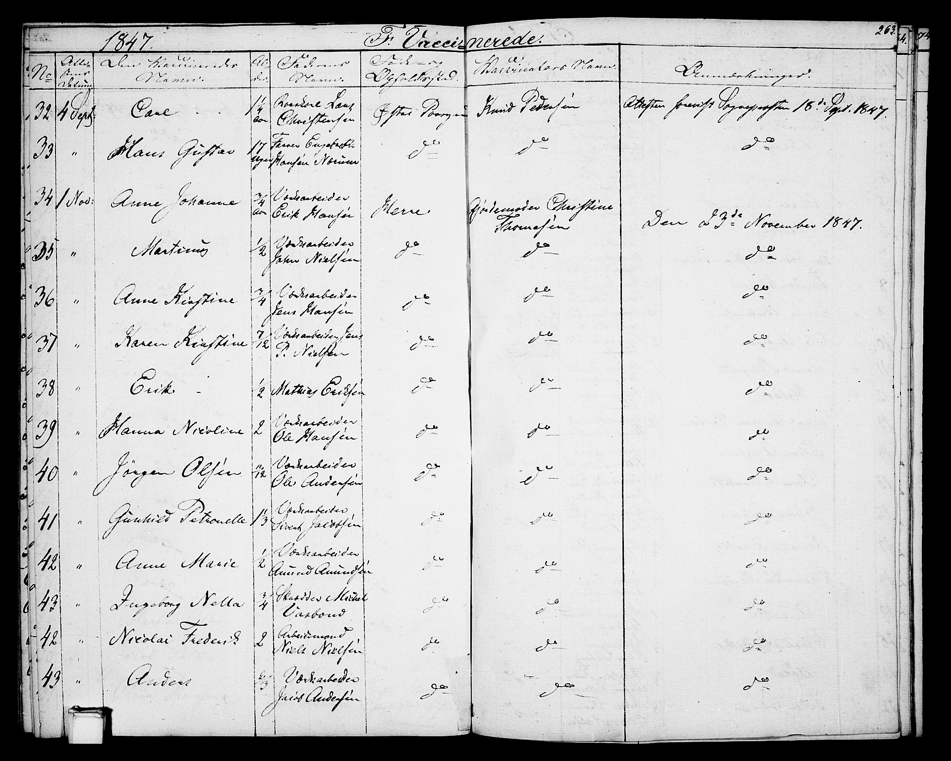 Porsgrunn kirkebøker , SAKO/A-104/G/Gb/L0003: Parish register (copy) no. II 3, 1841-1852, p. 263
