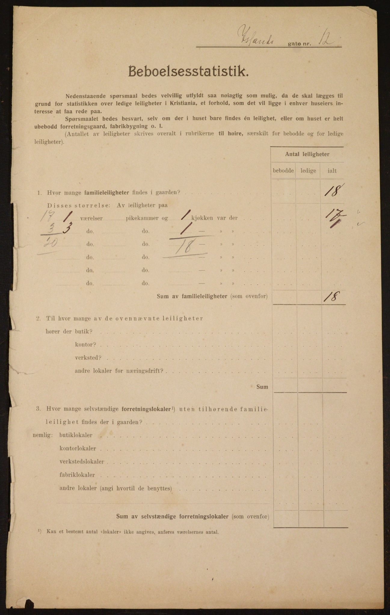 OBA, Municipal Census 1910 for Kristiania, 1910, p. 43572